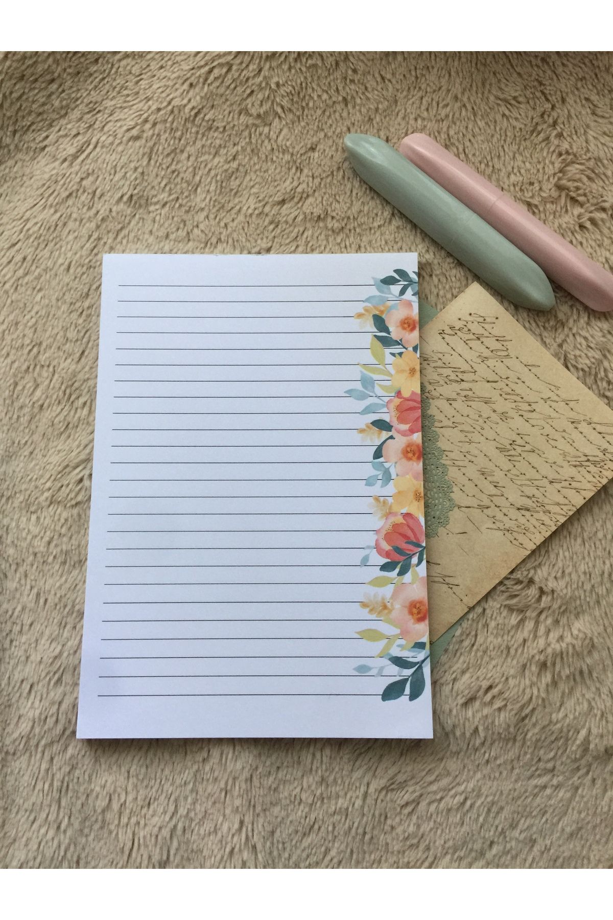 LaCerdaDesign A5 Çiçekli Notepad, Memopad Not Defteri