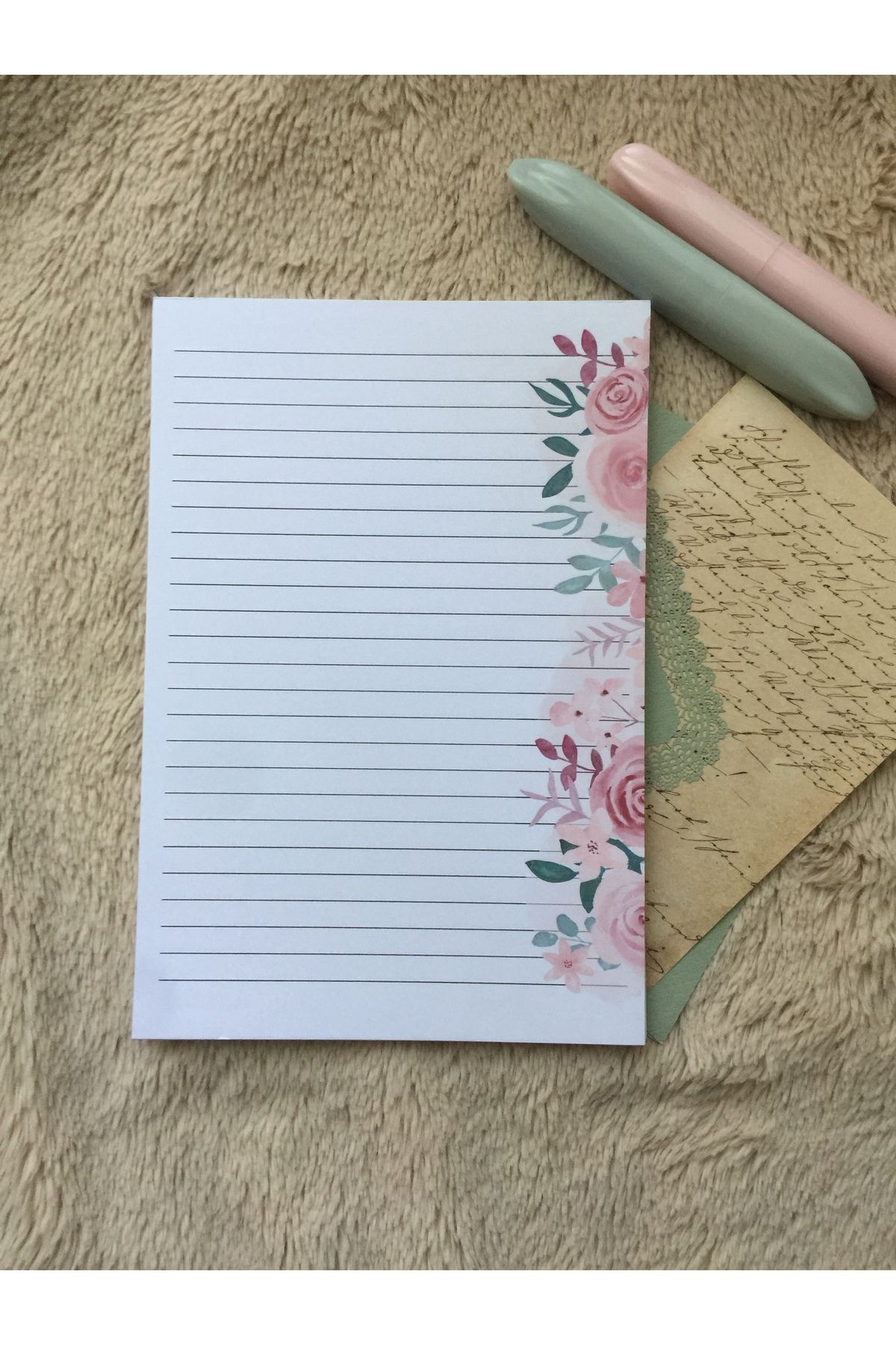 LaCerdaDesign A5 Çiçekli Notepad, Memopad Not Defteri