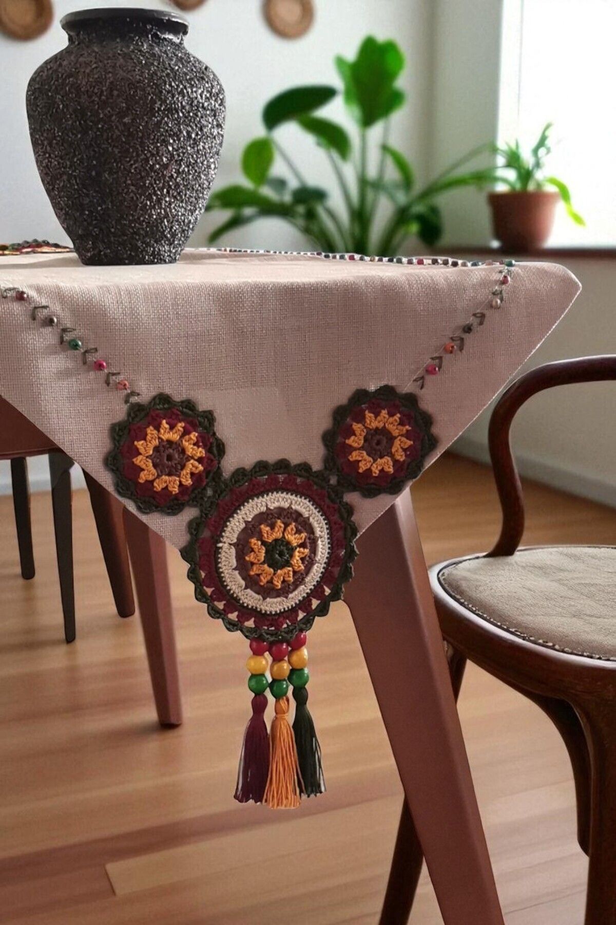 FS CANDLE & HOME Decoration - Accesories Tamamı El Emeği Tığ İşi Özel Tasarım Şömentable - Runner Masa Örtüsü