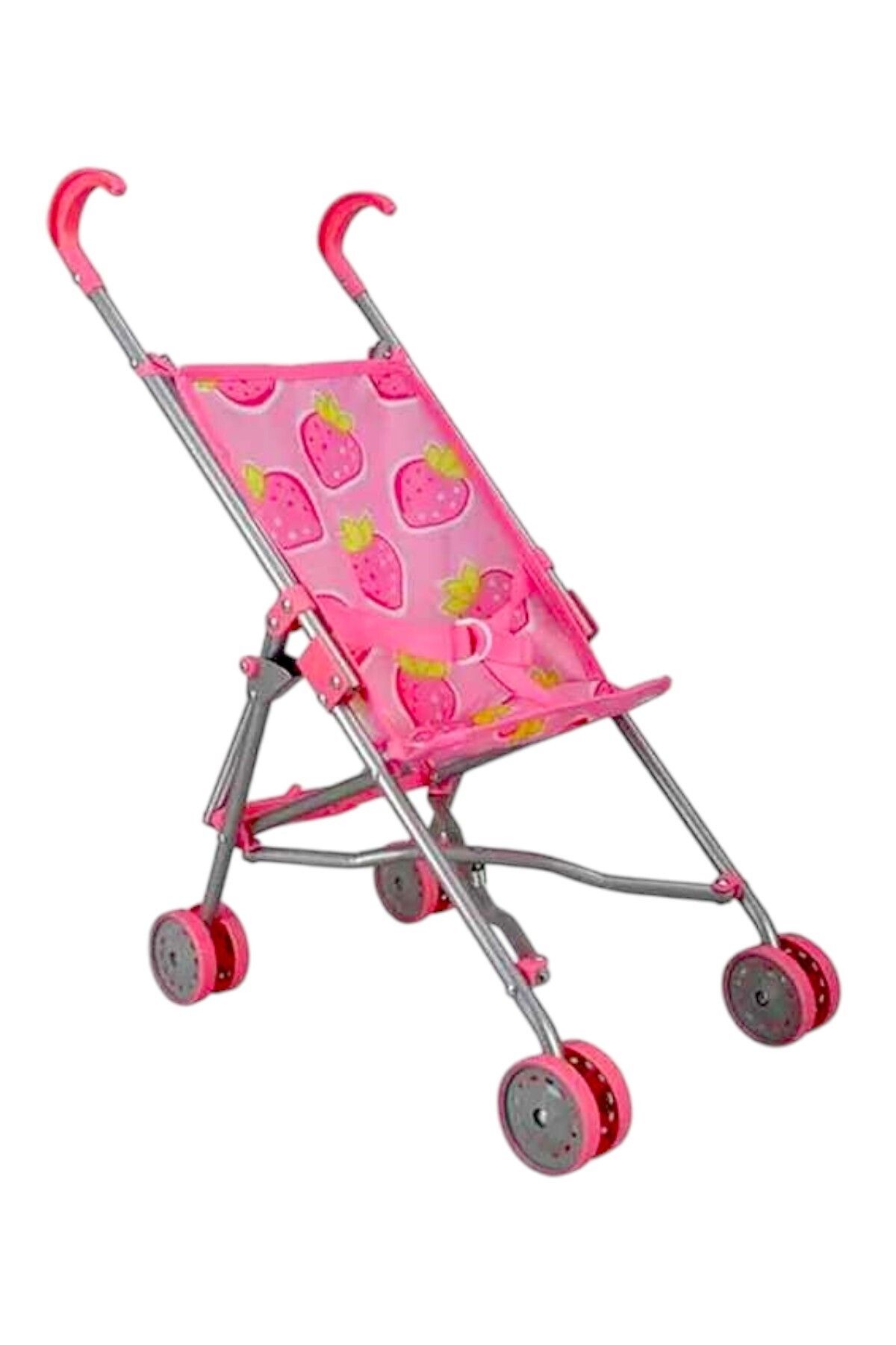 Sunman SEÇTİM ALDIM SUNMAN THE STROLLER BEBEK ARABASI BASTON PUSET METAL KATLANIR ÇİLEK DESENLİ 4 TEKER 3+