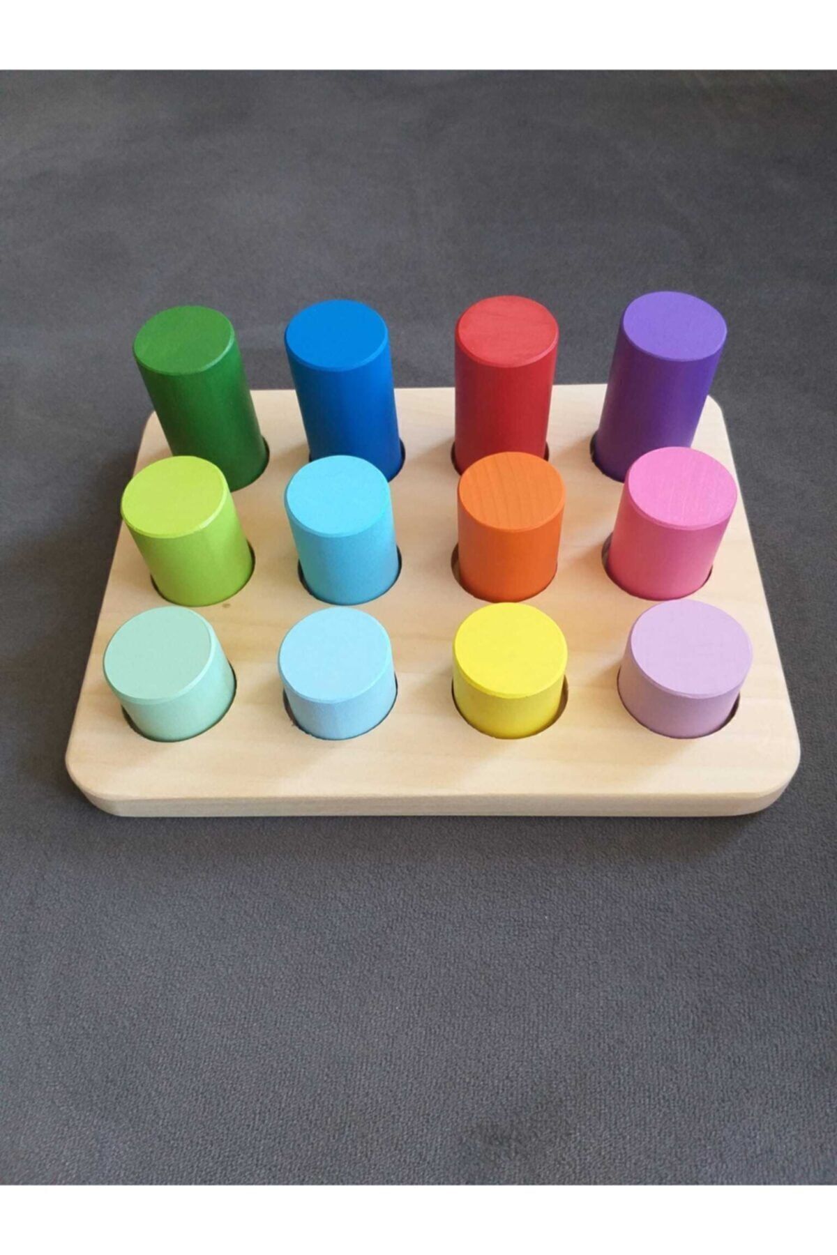 Moccotoys Montessori Eşleştirme Tablalı Silindirler & Eğitici Kartlar & Masif Ahşap fotoğrafı 2 (önizleme)