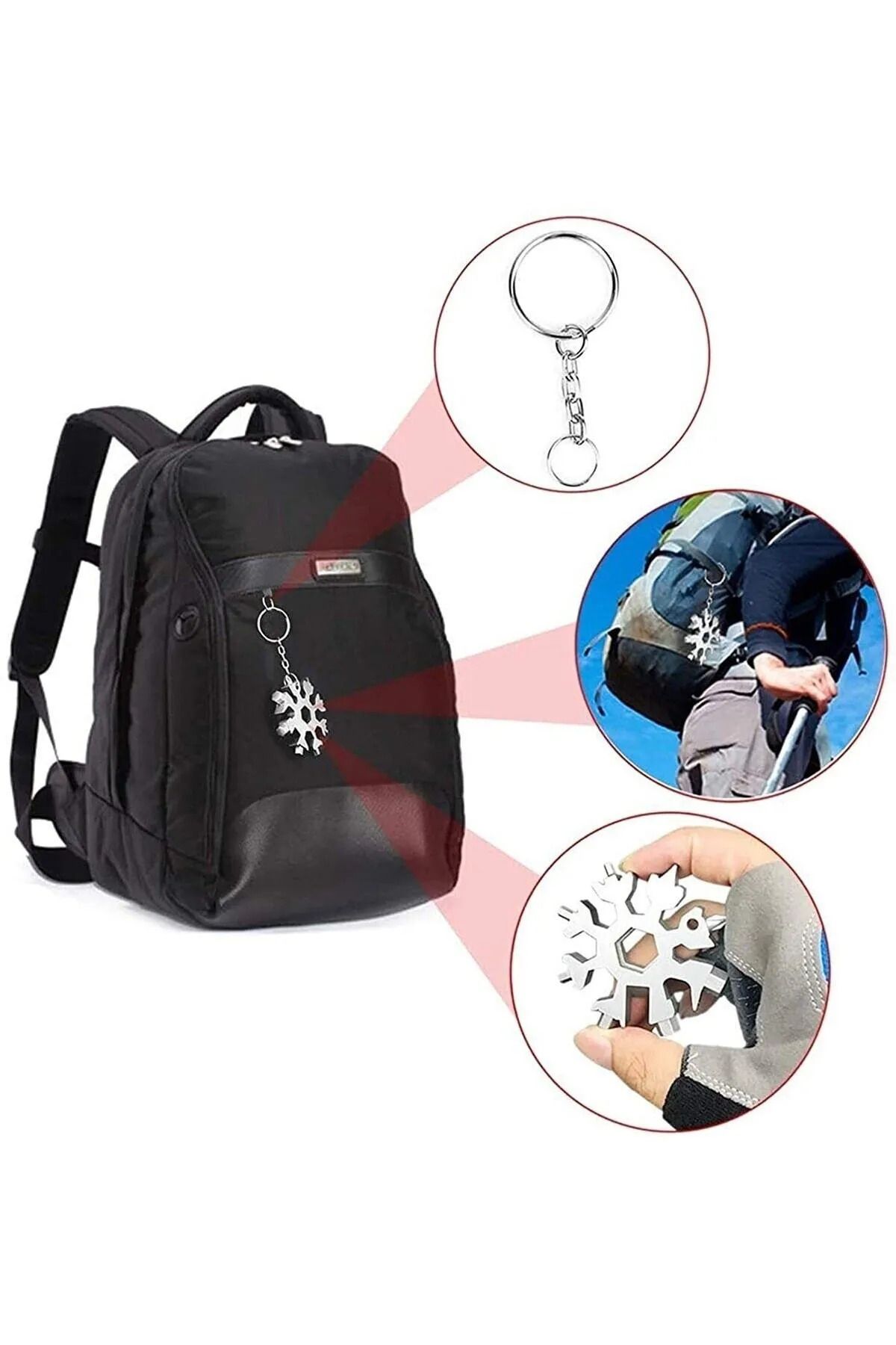 TAYEM-Snowflake Keychain, Multi-Purpose Gift Keychain and Bag Ornament, Accessory 3