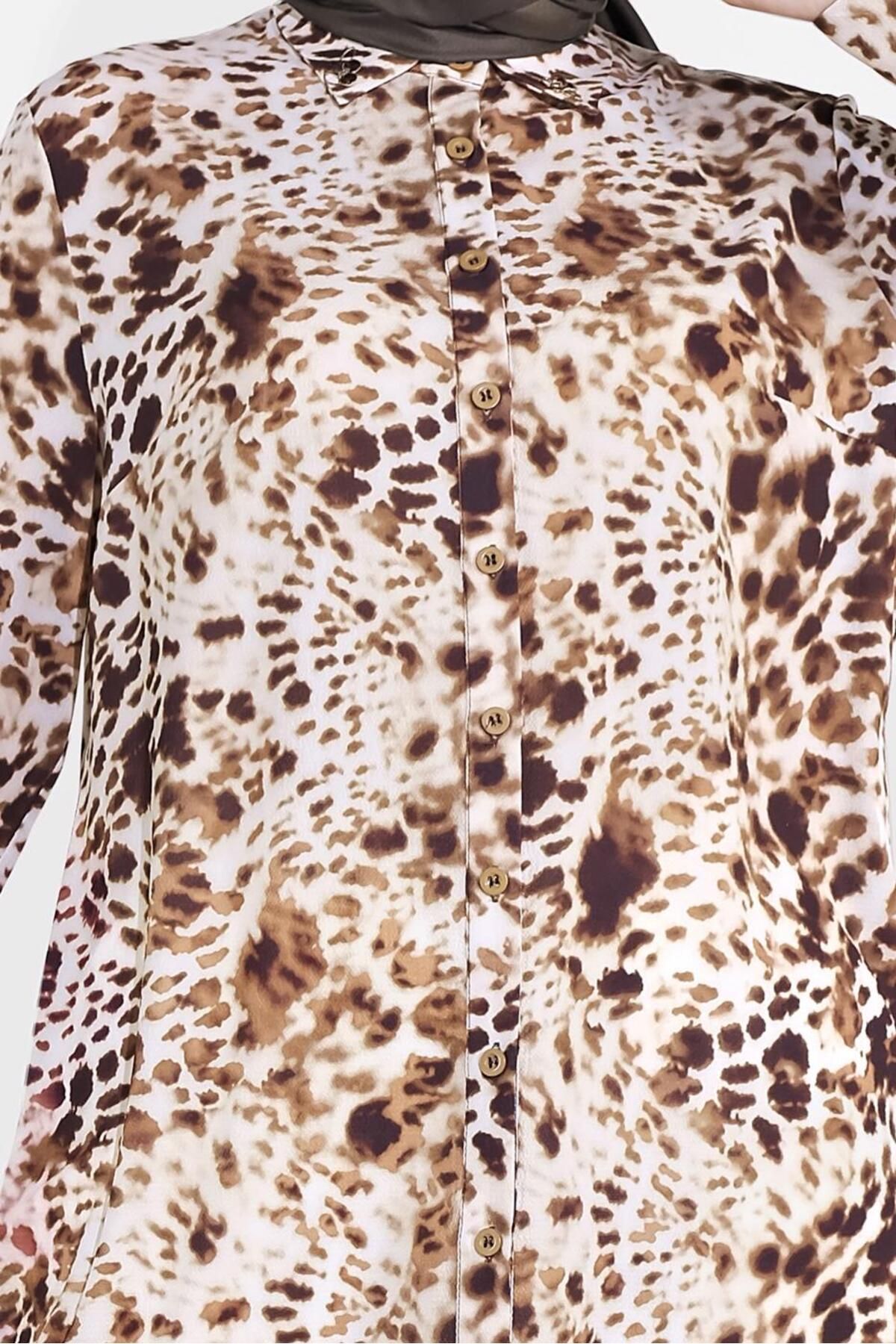 Alvina-Buttoned Patterned Tunic 2857 4