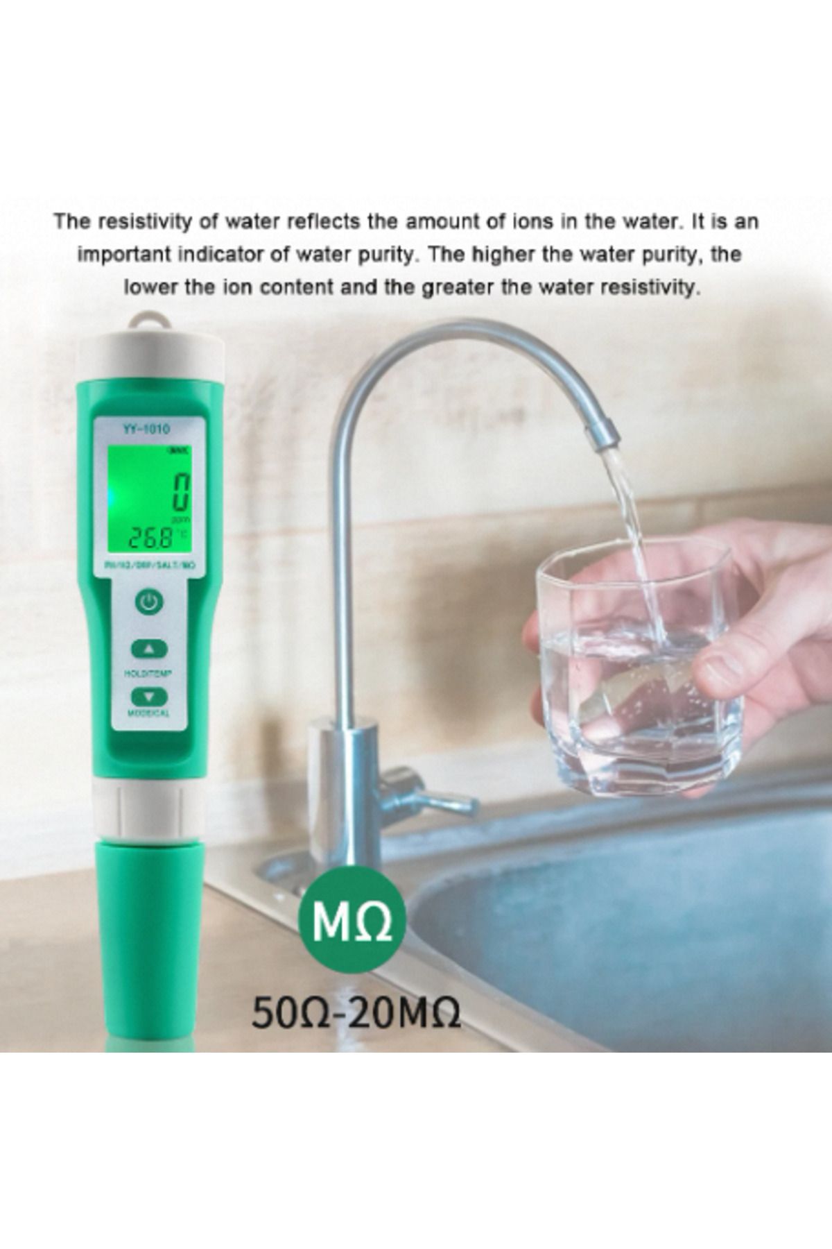yieryi-0.1 Yy-1010 Tds Ec Ph Salinity Meter Orp H2 S.g Temp Water Quality Monitor Solution Fertilize 5