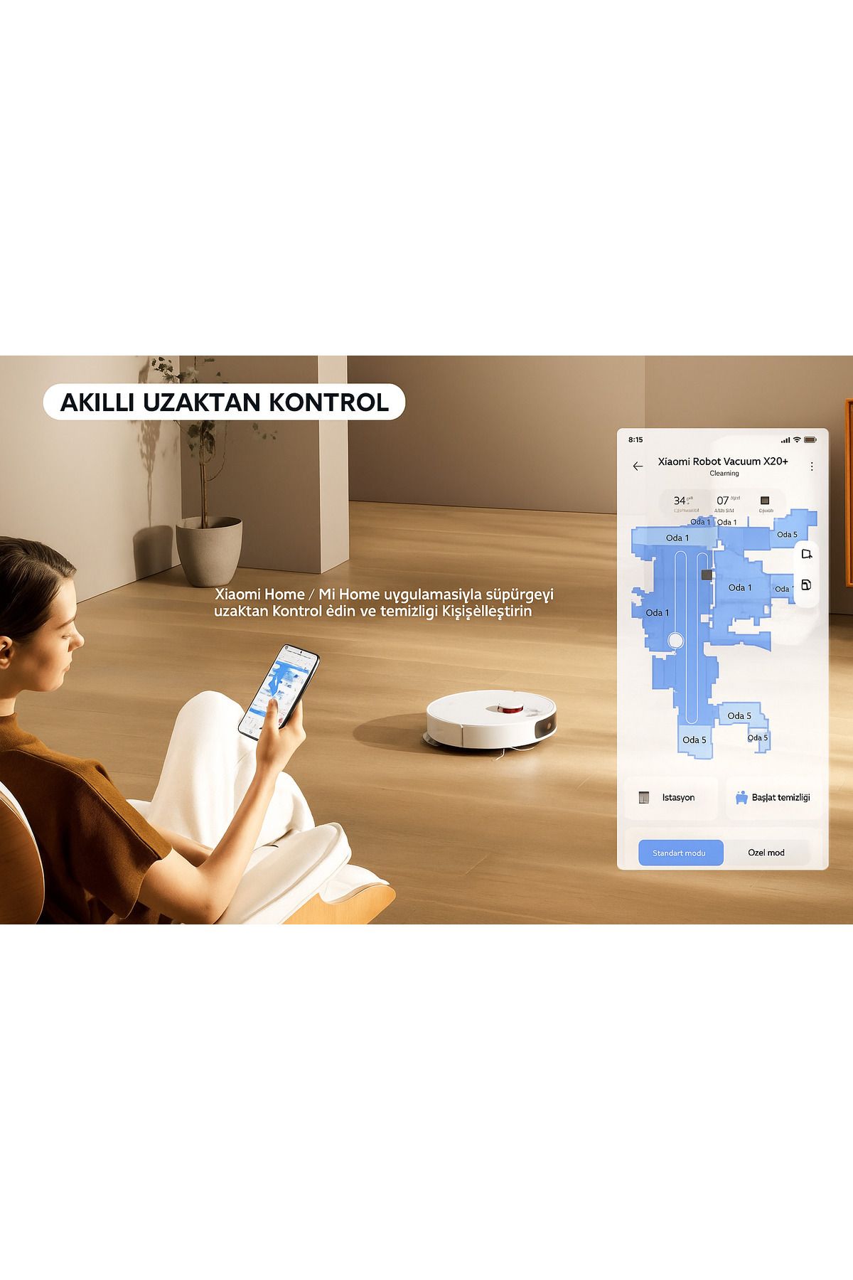 Xiaomi-Mi Robot Vacuum X10 Mop and Sweep 4000Pa Powerful Suction With New LDS BHR6404EN - White 7