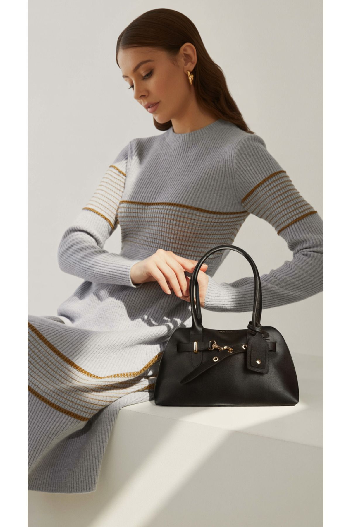 COLVENZA Cityline Collection Siyah Tokalı Kadın Omuz Çantası