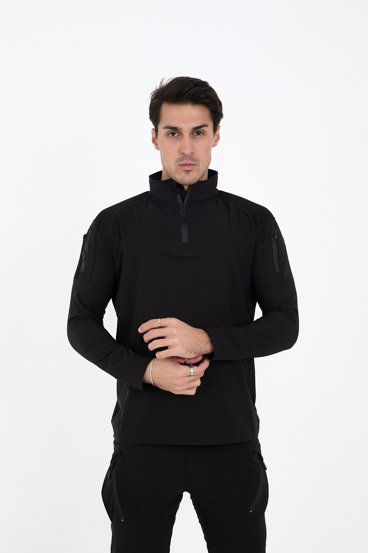 Camp Scoutland Camp137 Outdoor Tactical Su Iticili Erkek Siyah Taktik Sweatshirt
