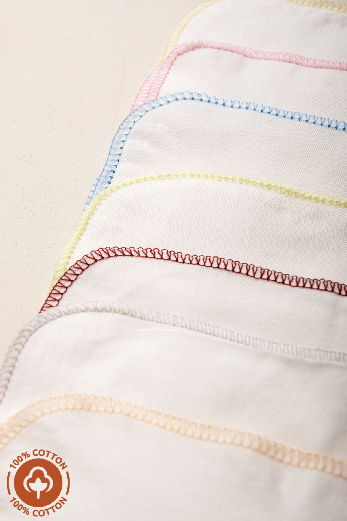 miniel organic Unisex Bebek %100 Organik Pamuklu Çift Katlı 7'Li Yenidoğan Bebek Süprem Ağız Mendili Renkli Set fotoğrafı 6 (önizleme)