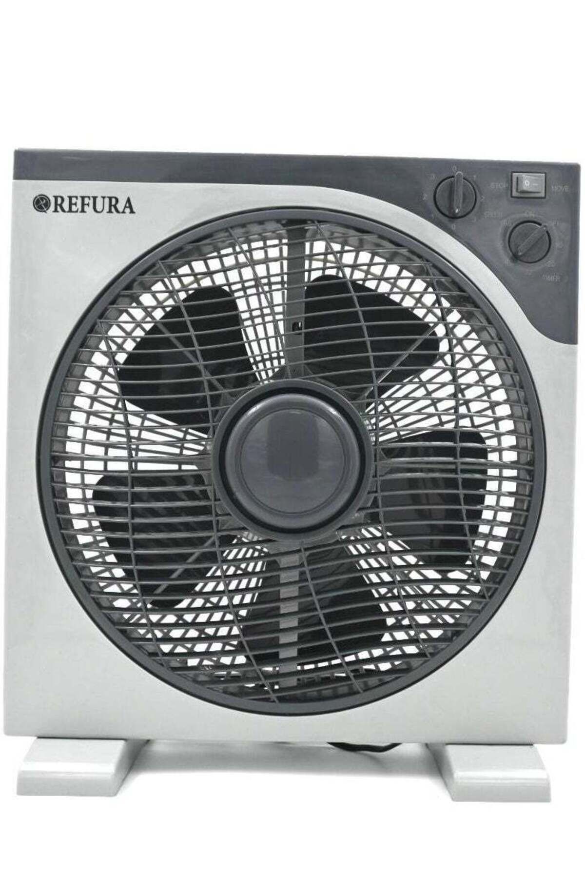 REFURA-12 inch Box Fan With 3 Speed | 360 Degree Air Circulation | 60 Min Timer 70W RE-707 1
