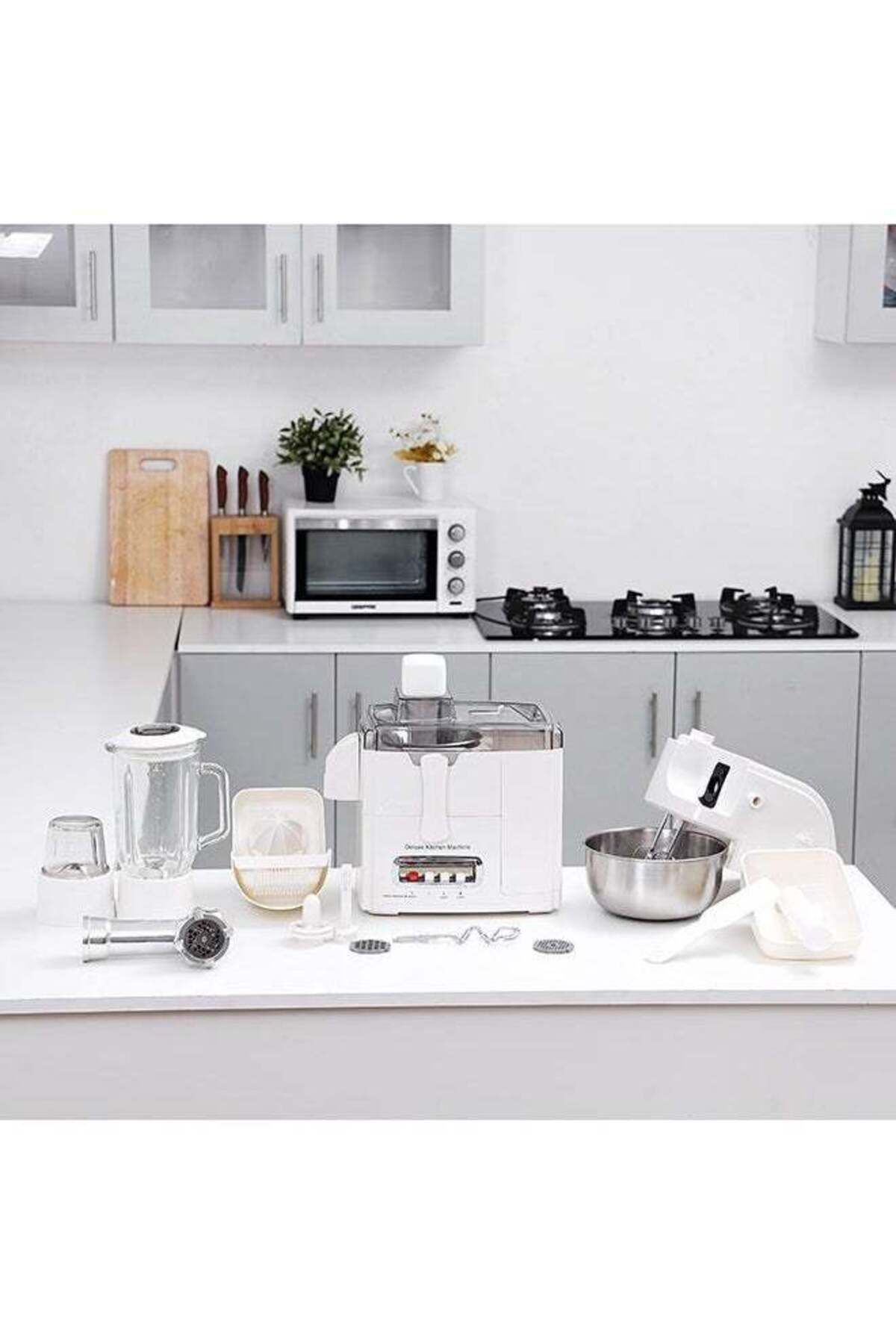 REFURA-معالج طعام 10 في 1 متعدد الوظائف مع خلاط، مطحنة، عصارة، مضرب، 2