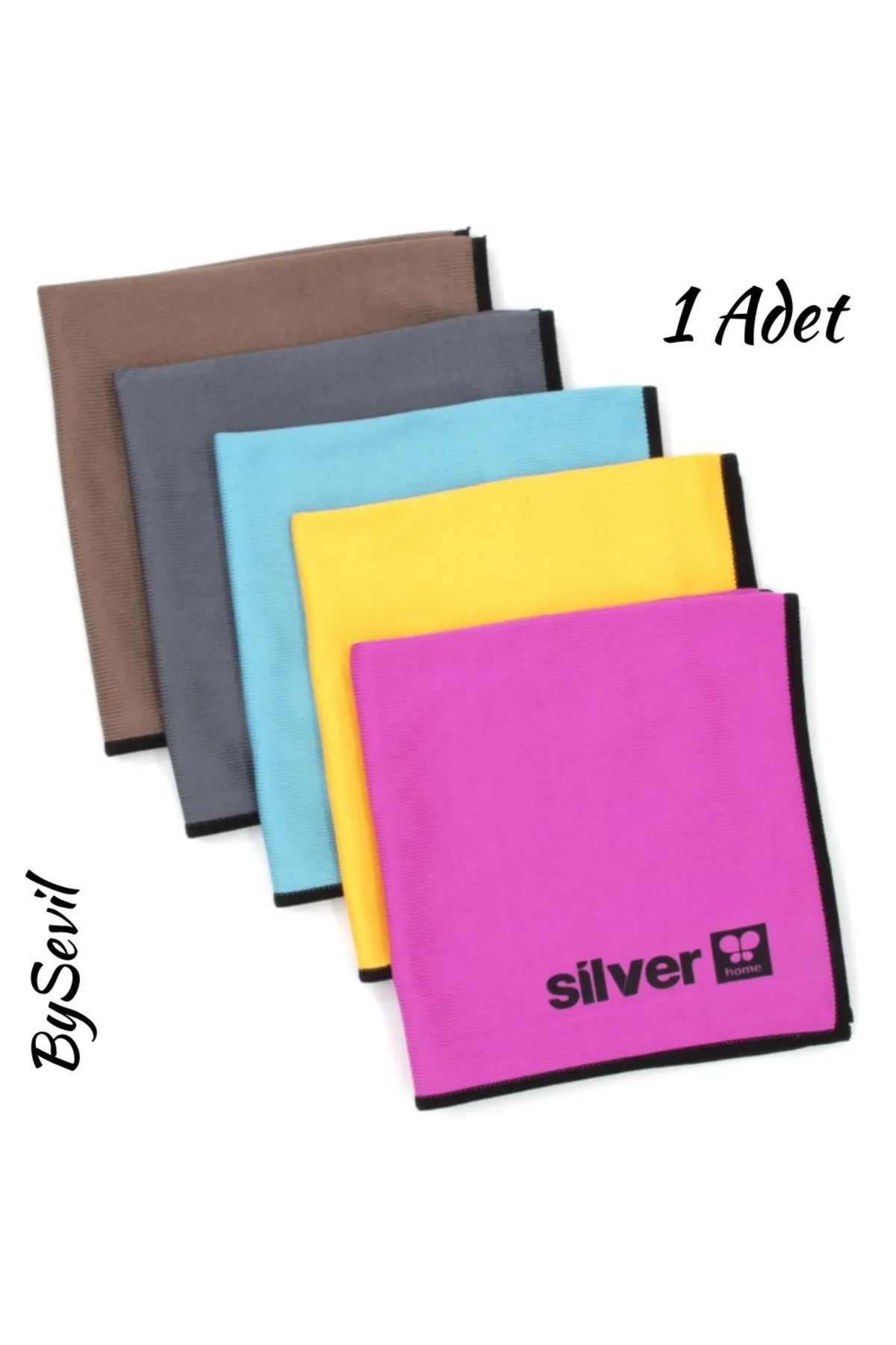 Silver SİLVER HOME Premium Mikrofiber Bez -Cam Zemin, Ayna, Ankastre Bezi (40x40cm 1 Adet) Gri Renk