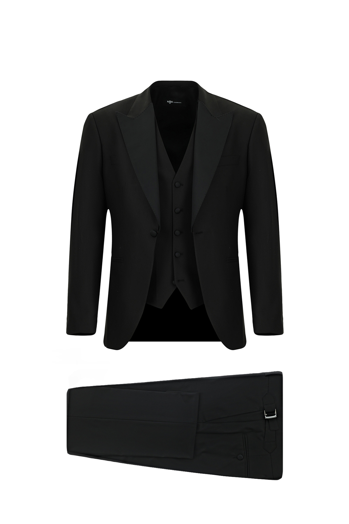 Kiğılı-Slim Fit Slim Fit Pointed Collar Tuxedo & Groom Suit with Vest 1