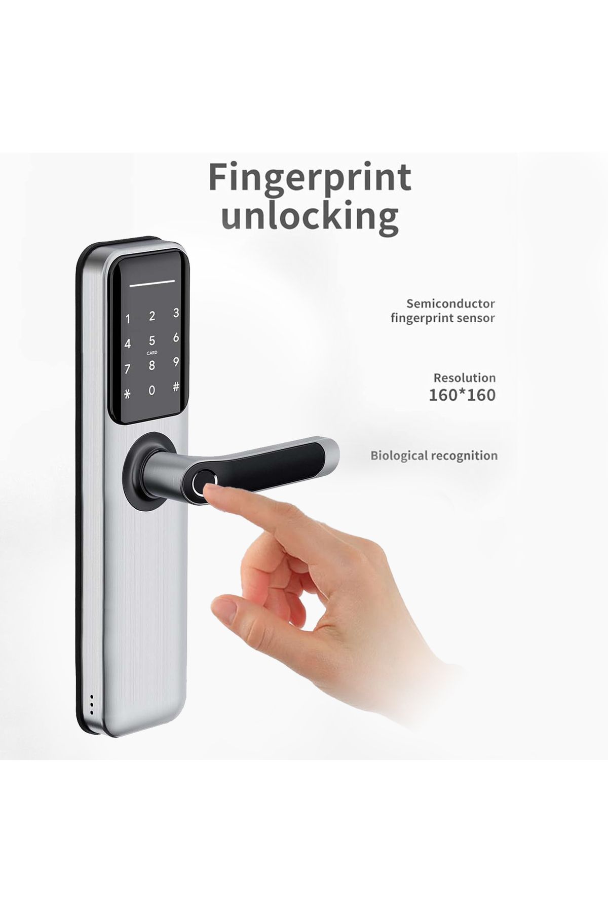 AREB-Smart Lock Wifi Silver 85 * 50 – 5 Unlocking Methods, Auto-lock, Anti-theft Security For Home 4