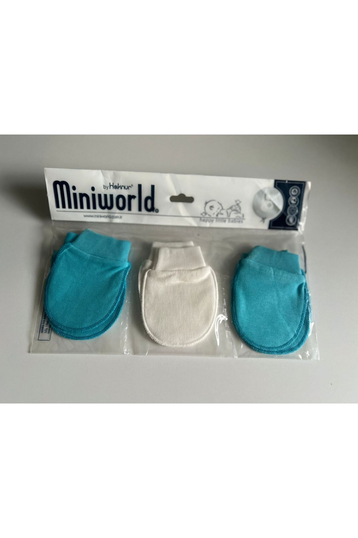 minishbabykids Yenidoğan Bebek 3 lü Çift Tırnak Eldiven Seti fotoğrafı 4 (önizleme)
