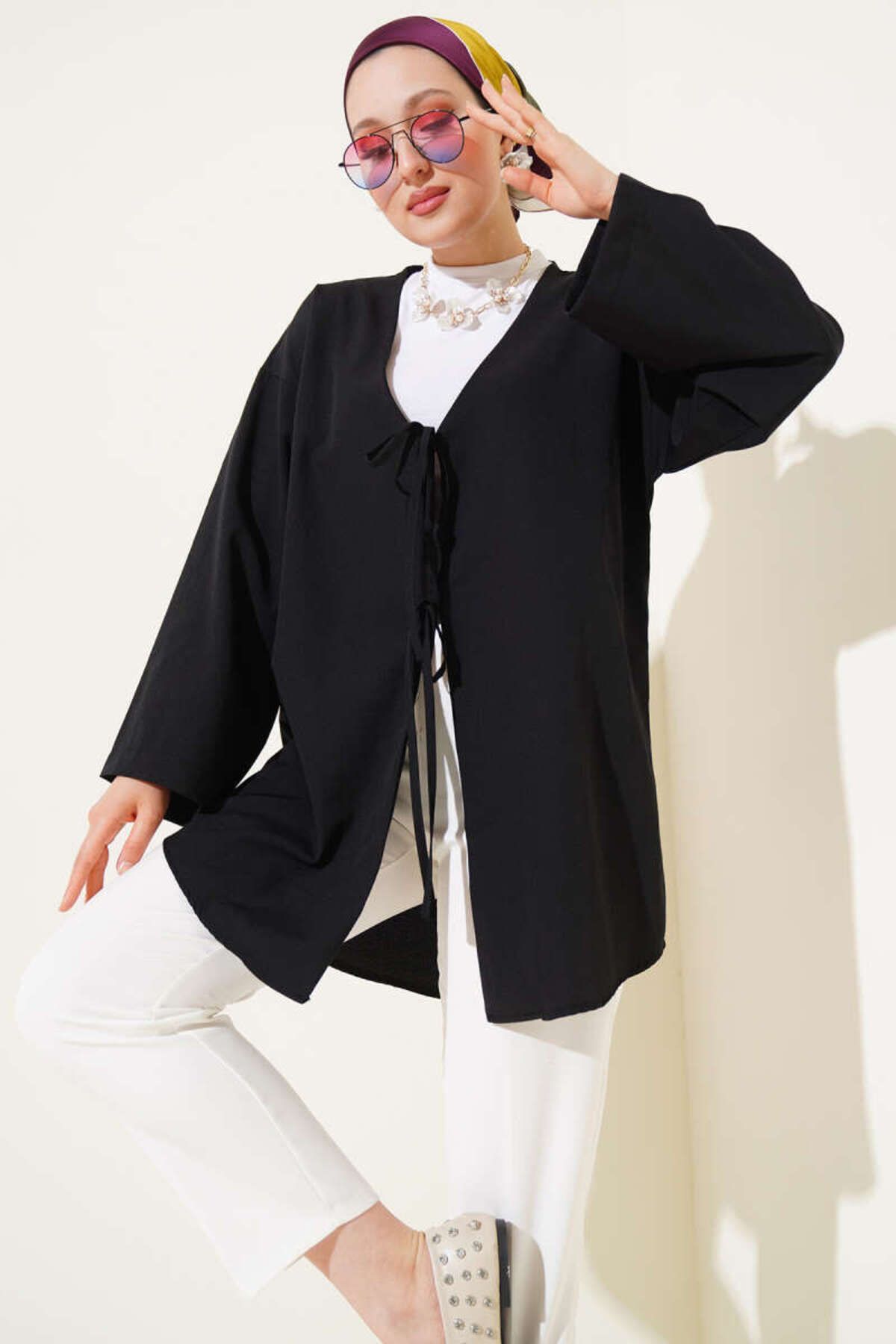 VOLT CLOTHİNG Çift Bağcıklı Poplin Kimono