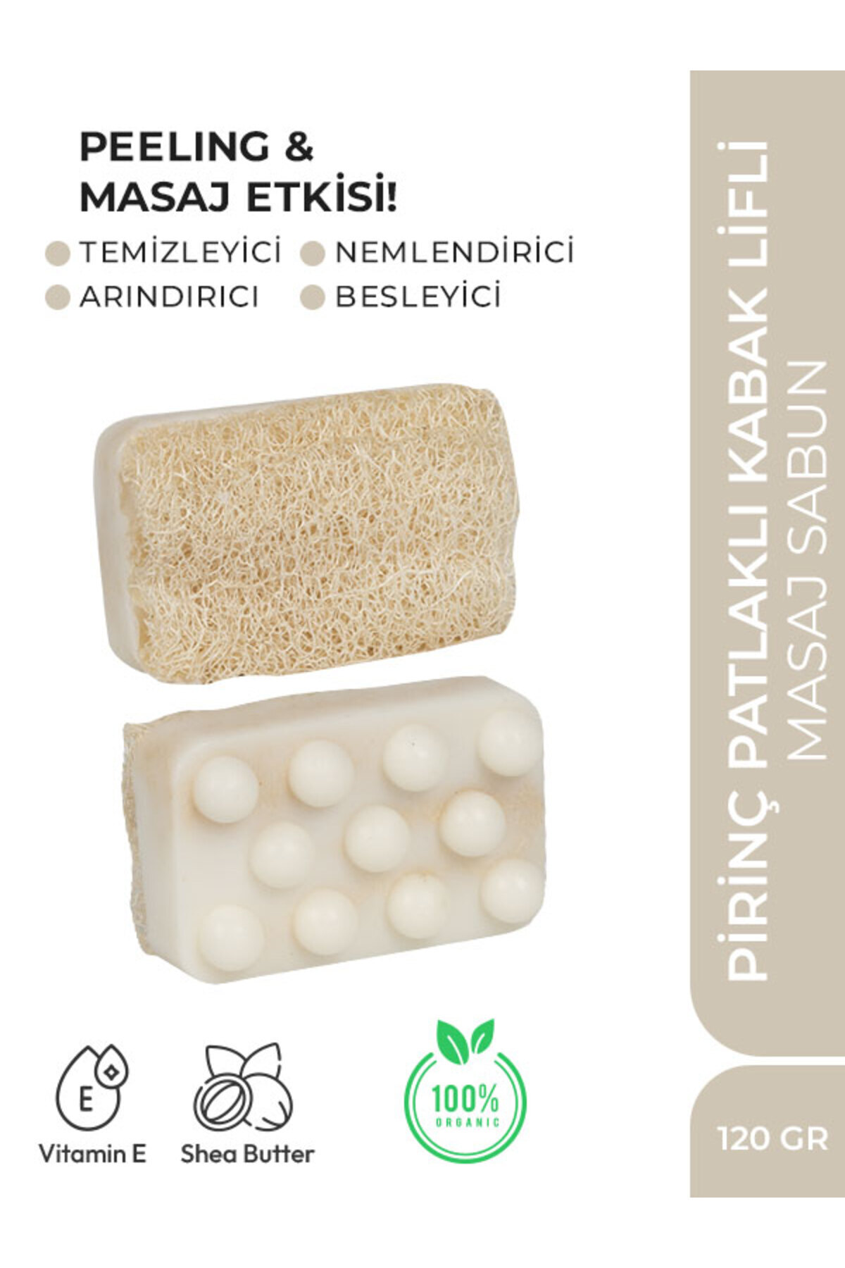 MAGİC WOMEN Cilt Beyazlatıcı Etkili Pirinç Patlaklı Doğal Kabak Lifli Sabun - 120gr