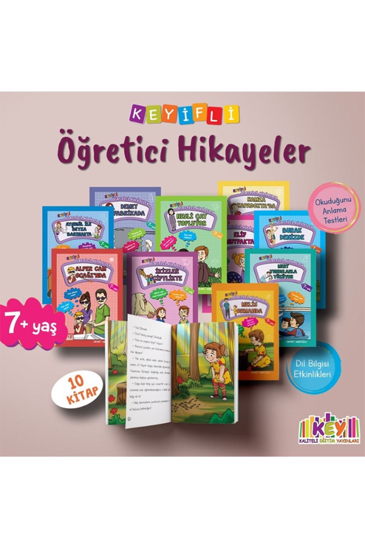 3K YAYIN Kaliteli Eğitim Yayınları (KEY) KEYİFLİ ÖĞRETİCİ HİKAYELER 10 Kitap 7 Yaş ve üzeri (2.SINIF)