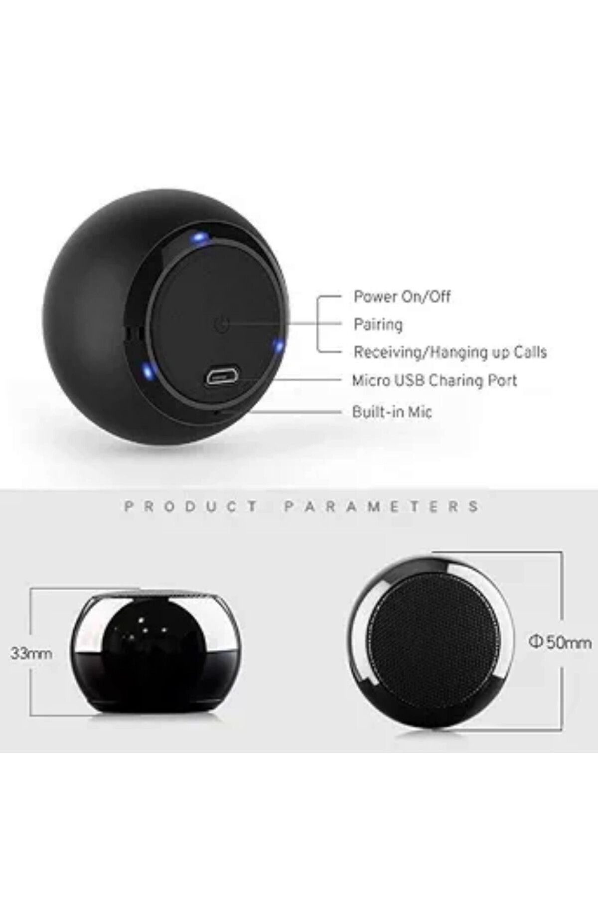 Generic-Mini Portable Bluetooth Speaker – Powerful Sound, Compact Design, Up to 5 Hours Battery Life 3