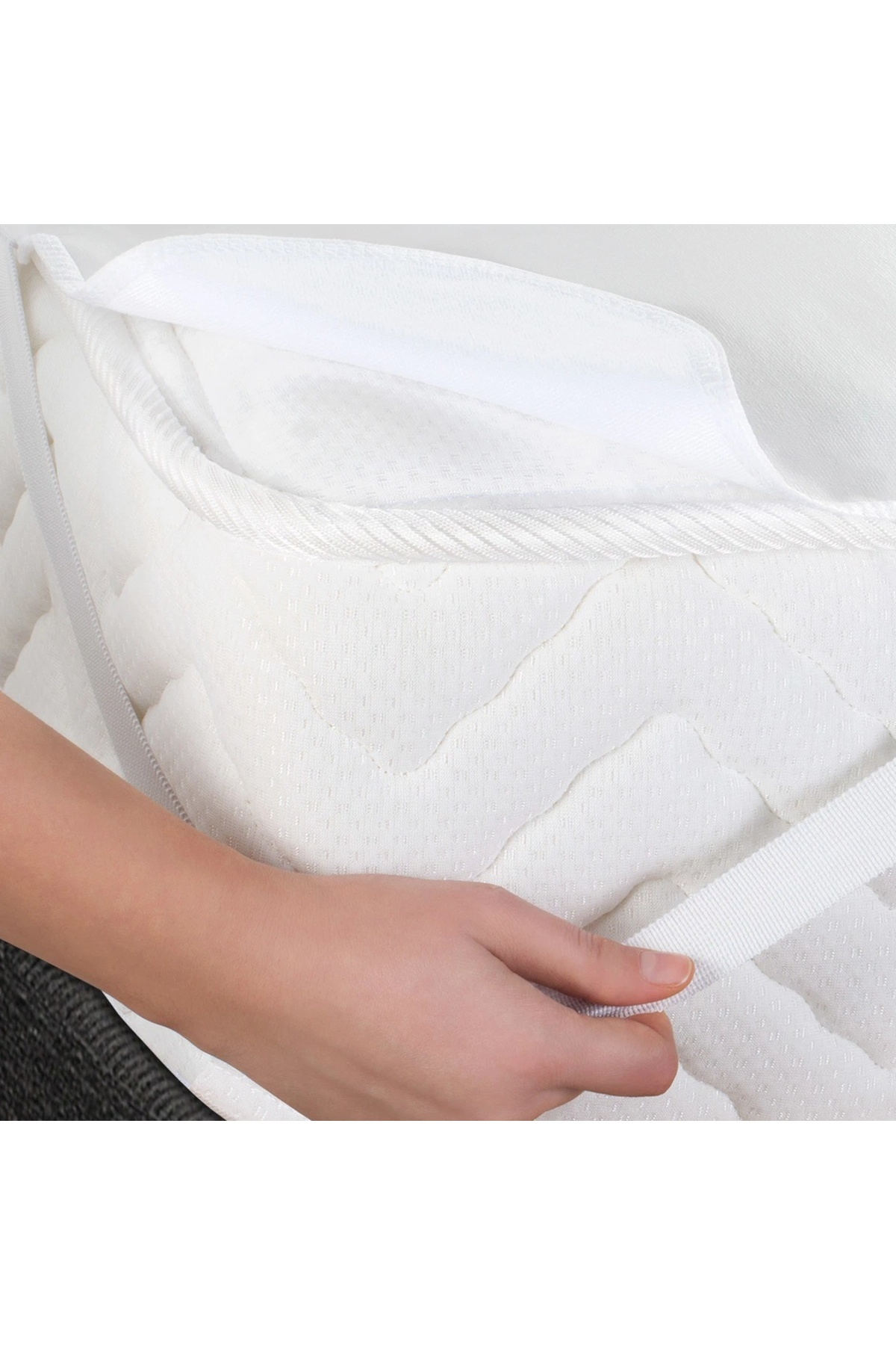 Madame Coco-Alaise flüssigkeitsdichte, elastische Eckmatratze für Kingsize-Betten, Weiß 2
