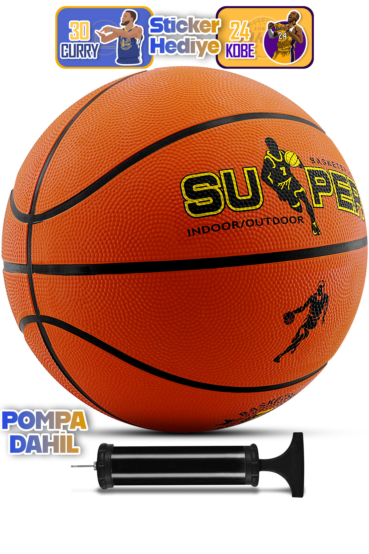 Telvesse Basketbol Topu Iç Dış Mekan Pompa Hediyeli 5 Numara Turuncu