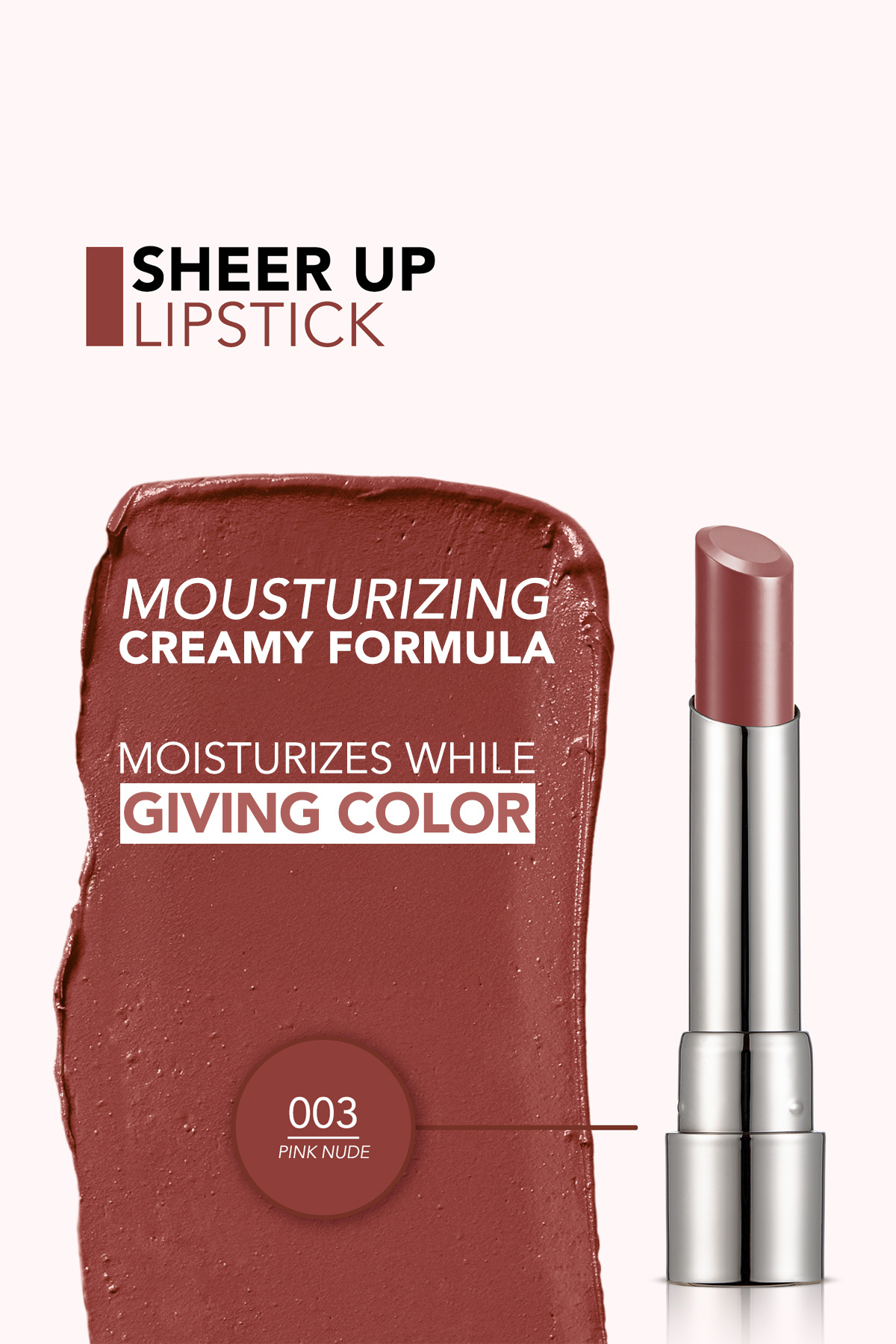 Flormar أحمر الشفاه الوردي (مرطب) - أحمر الشفاه الشفاف - بينكي نود 8682536012010