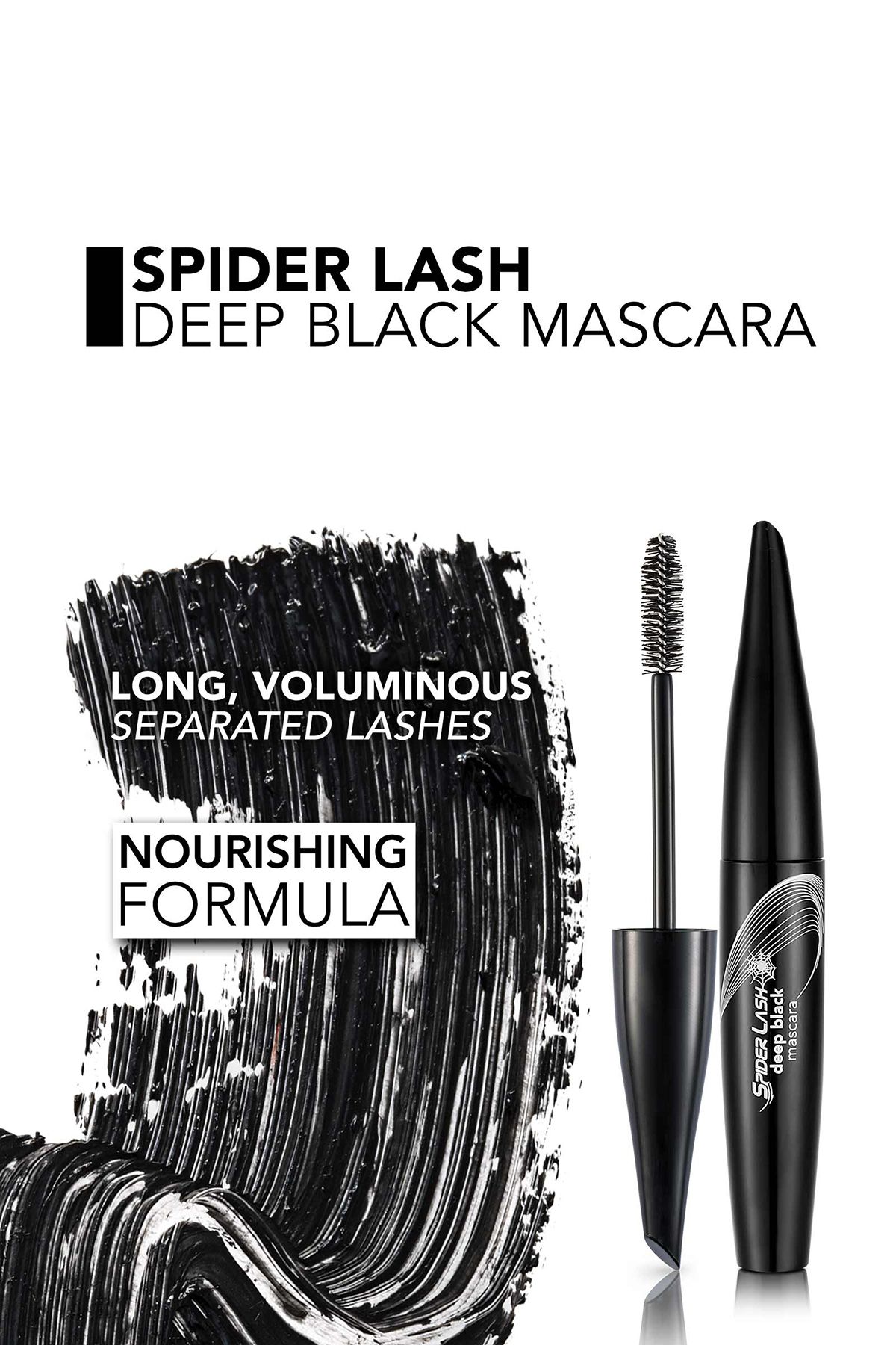 Flormar-Volumizing Mascara (BLACK) - Spider Lash Mascara - 001 Deep Black -8690604110643 5