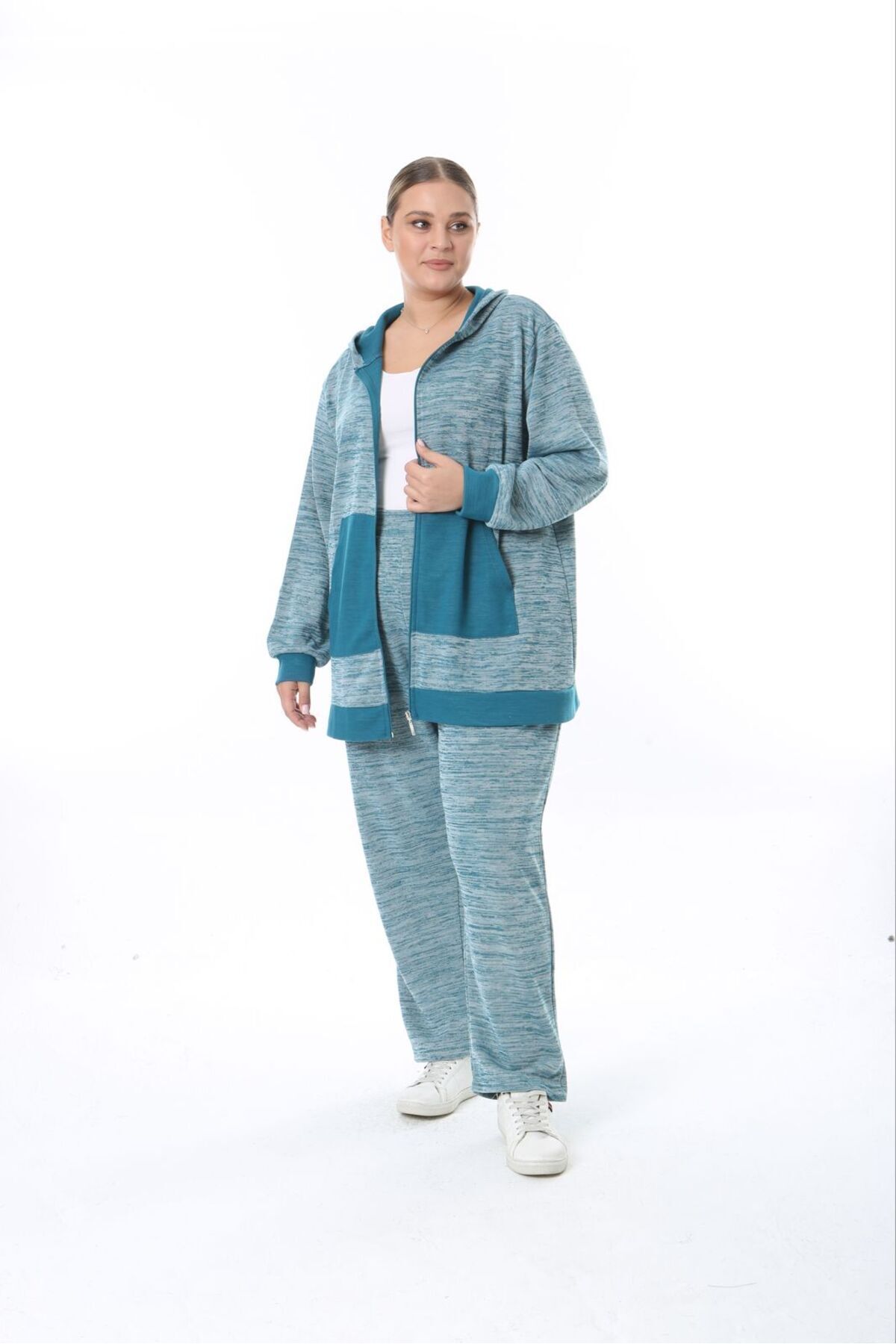 Şans-Γυναικεία αθλητική φόρμα Turquoise Thessaloniki Size - Ατσάλινη πλεκτή κουκούλα 65N38326 3