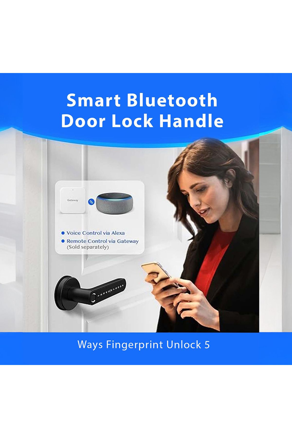 Security-مقبض قفل الباب الذكي بتقنية البلوتوث من أريب - 5 طرق لفتح القفل من أجل وصول آمن ومريح 4