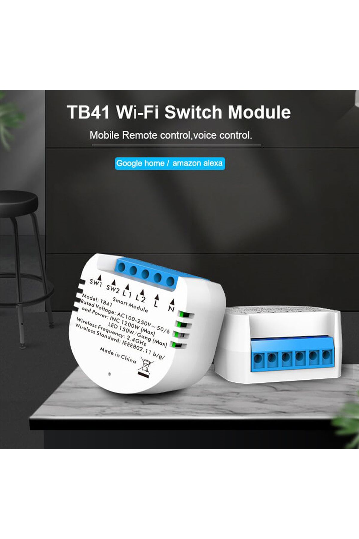 AREB-Smart Hidden Switch 15a – Wi-fi Remote Control Power Switch Compatible With Alexa & Google 5