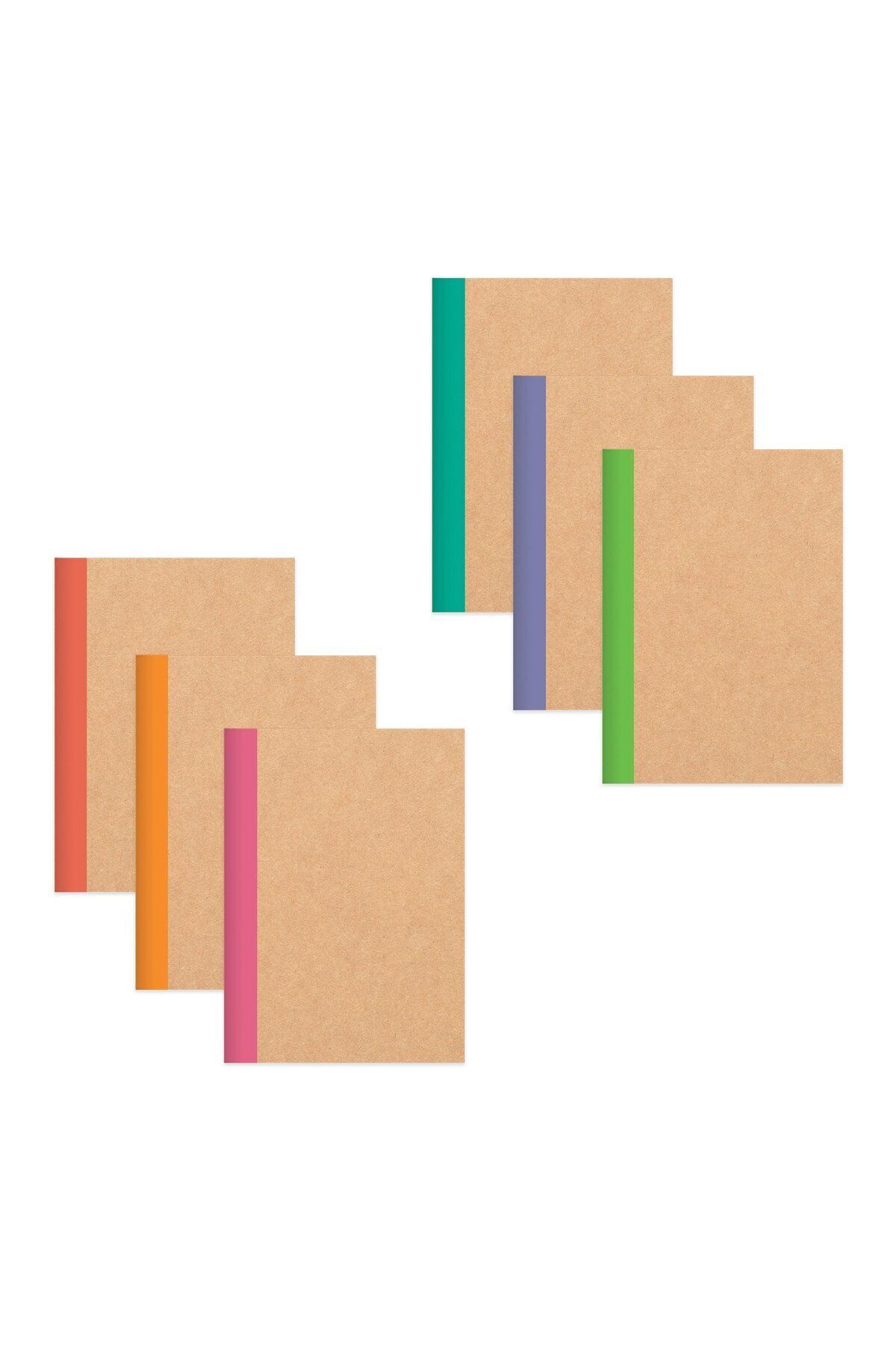 Keskin Colors Keskin Color Kareli Stickerli Kraft Kapak Defter Set | 18,5 x 26 cm | 50 Yaprak