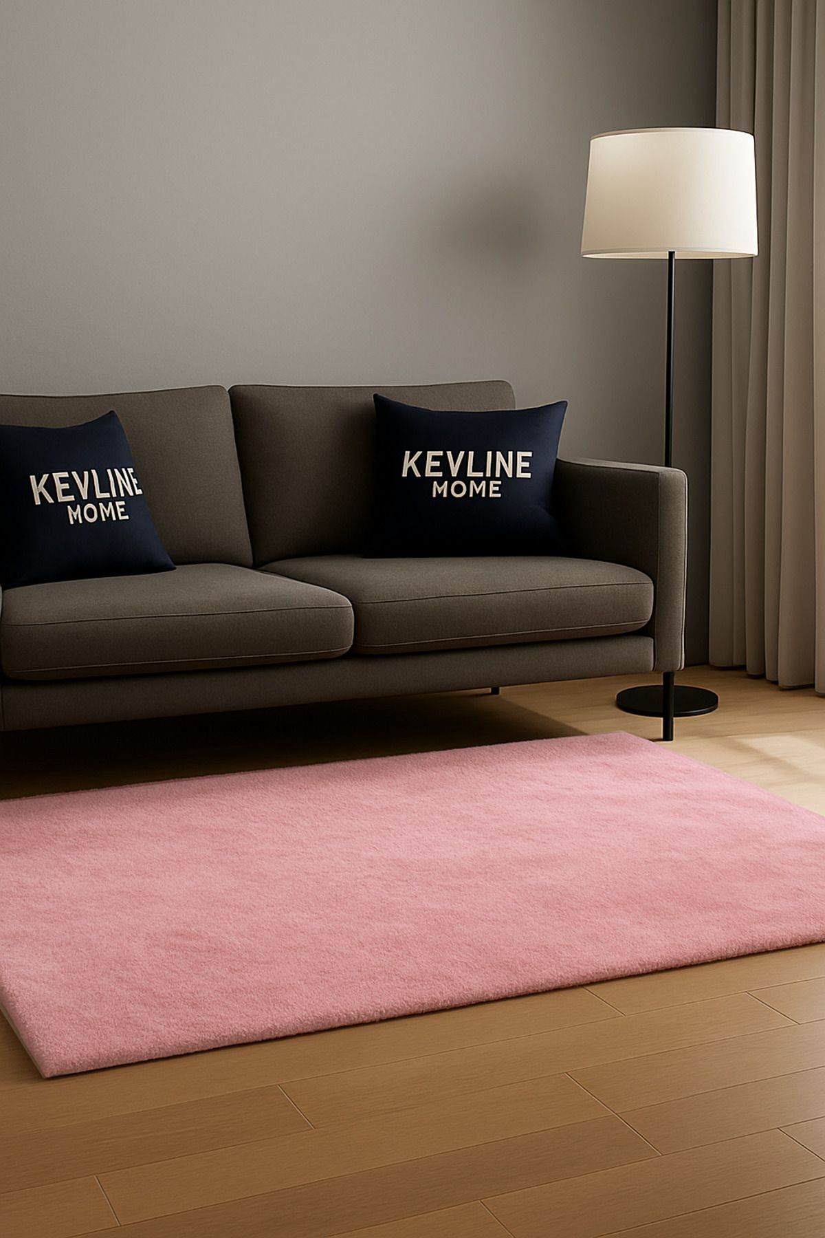 KEVLİNE Kevline Yıkanabilir Kaymaz Taban Halı Puffy Peluş Halı Yolluk