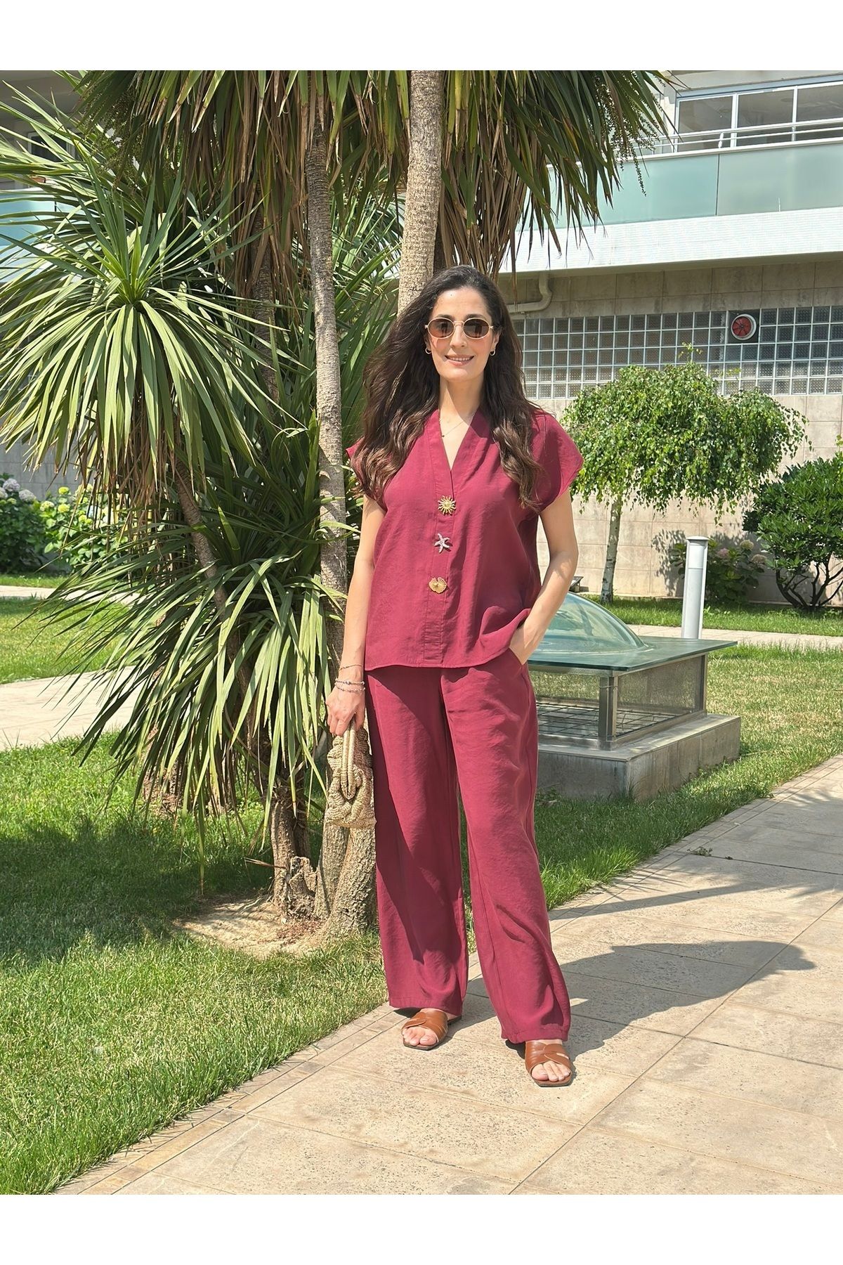 Fashion Garden Gold Detaylı Yazlık Takım