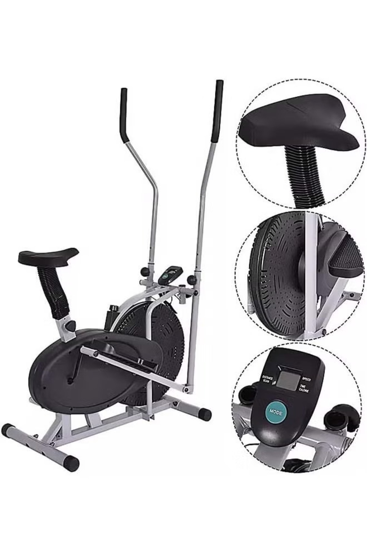 دراجة تمارين هوائية منزلية لكامل الجسم شاشة Lcd، مقاومة متعددة، تدعم حتى 120كجم