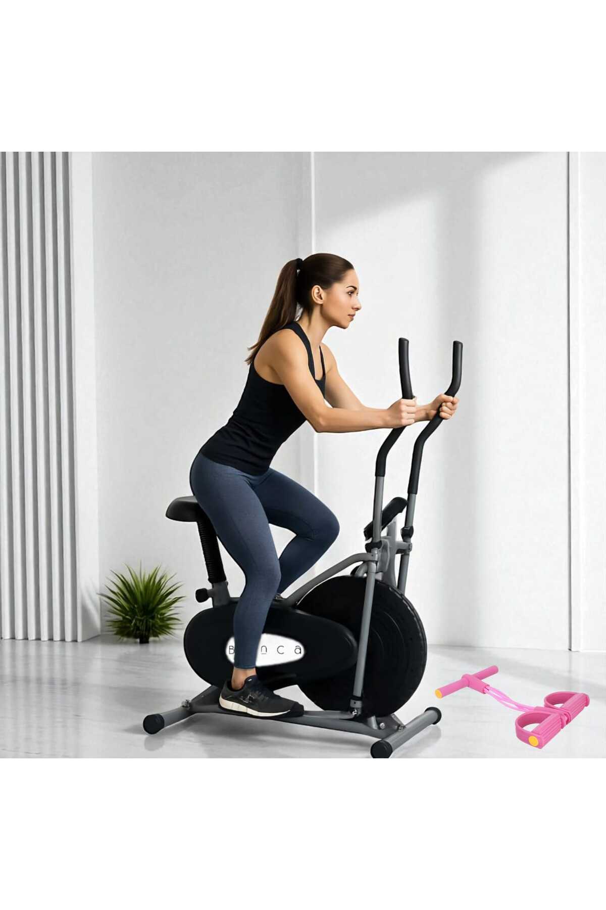 دراجة تمارين هوائية منزلية لكامل الجسم شاشة Lcd، مقاومة متعددة، تدعم حتى 120كجم