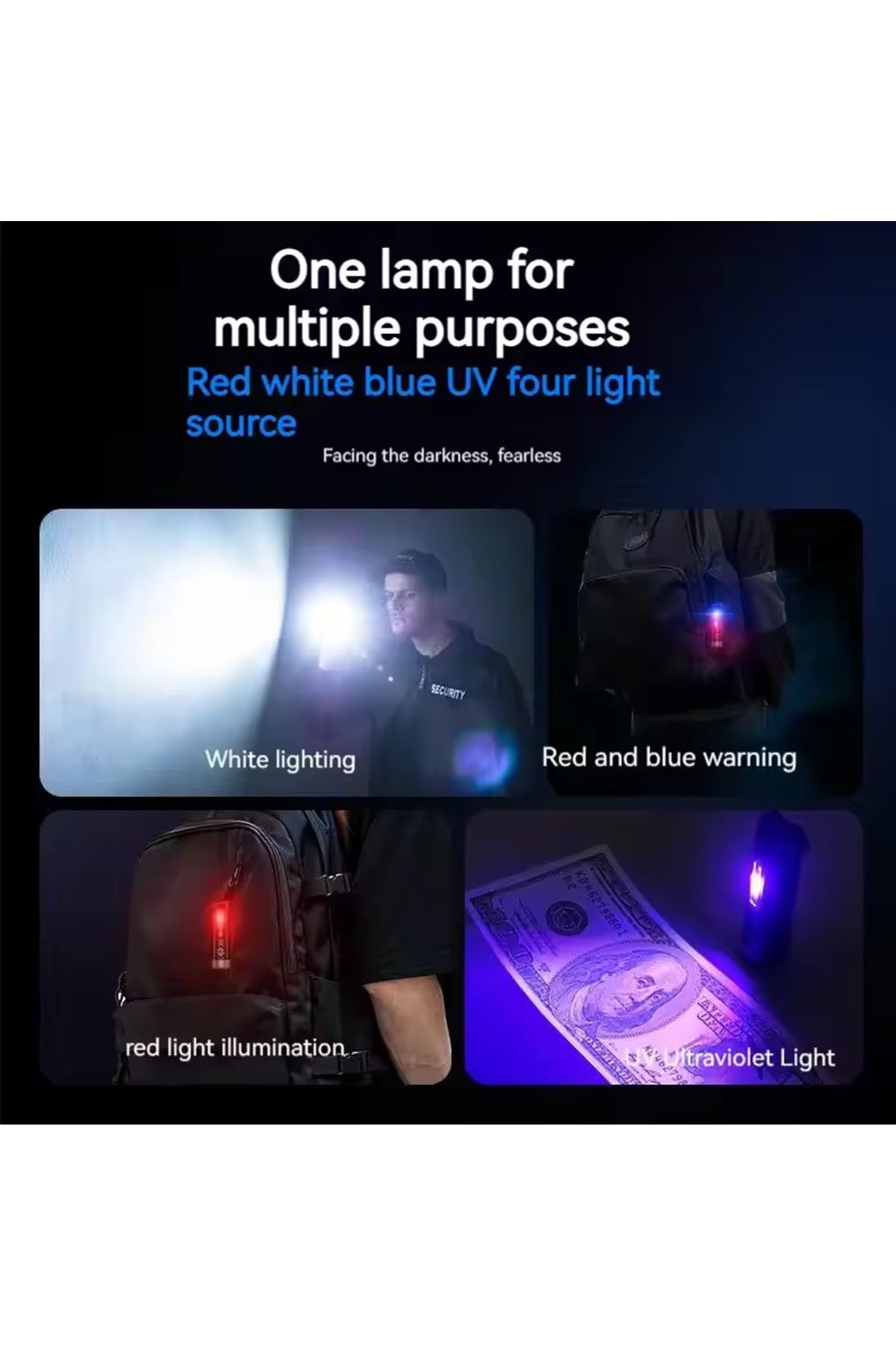 Philips-Button Electronics black MINI EDC PHILIPS NEW EDC Flashlight LED Rechargeable Mini EDC Keychain Flas 6