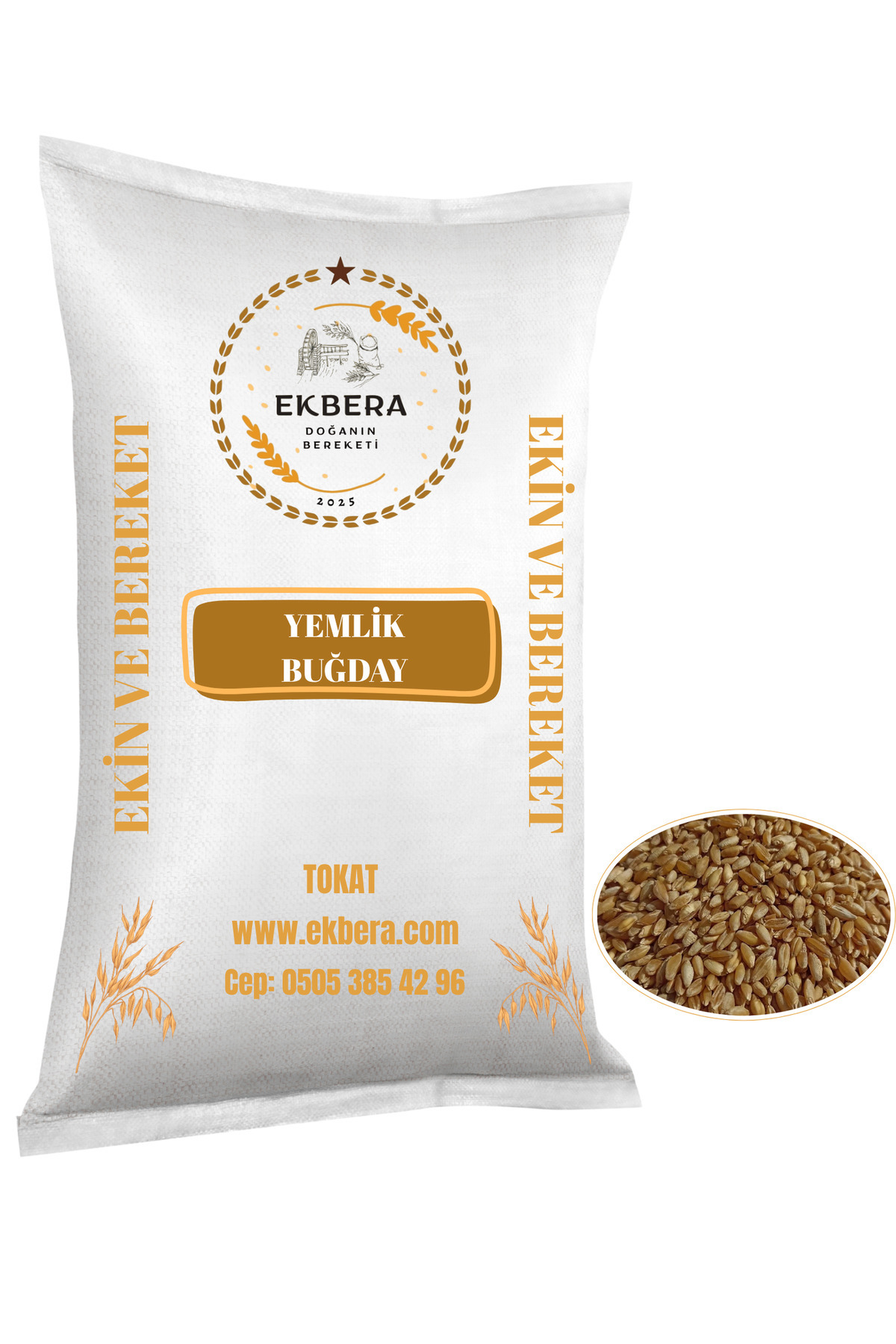 EKBERA Tavuk, Güvercin Ve Kanatlılar Için Yemlik Buğday (SARI TANE) - 5 Kg