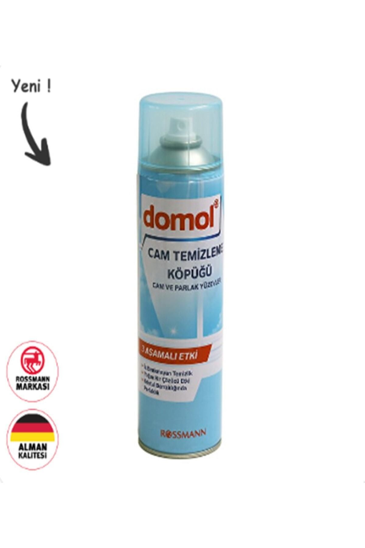 DOMOL Cam Temizleme Köpüğü Cam Ve Parlak Yüzeyler 500 Ml