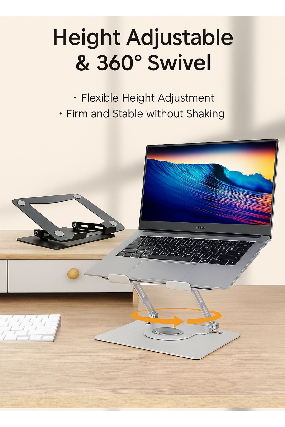 حامل كمبيوتر محمول بزاوية 360 درجة - ارتفاع وزاوية...