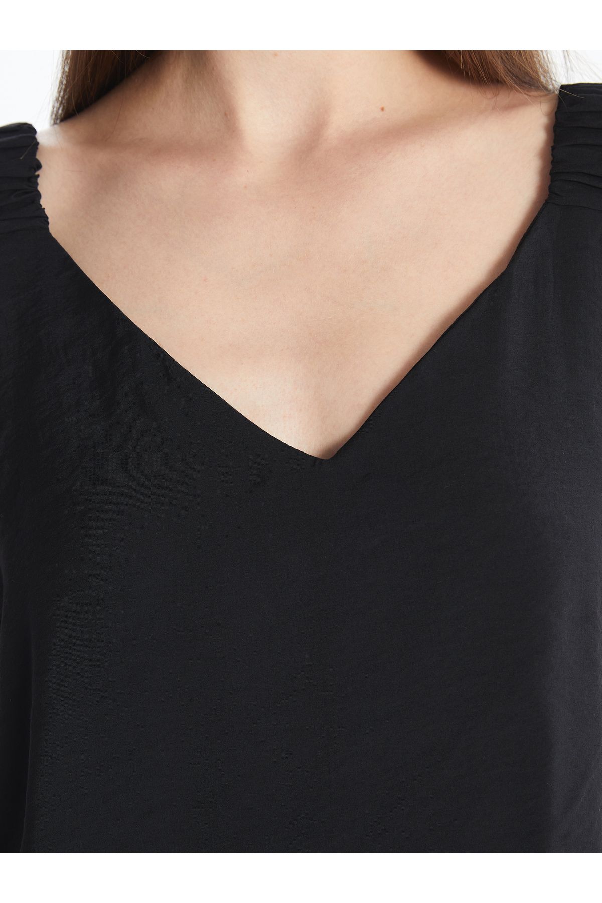 LC Waikiki-Modal Blend Blouse with V Neck Strap 3
