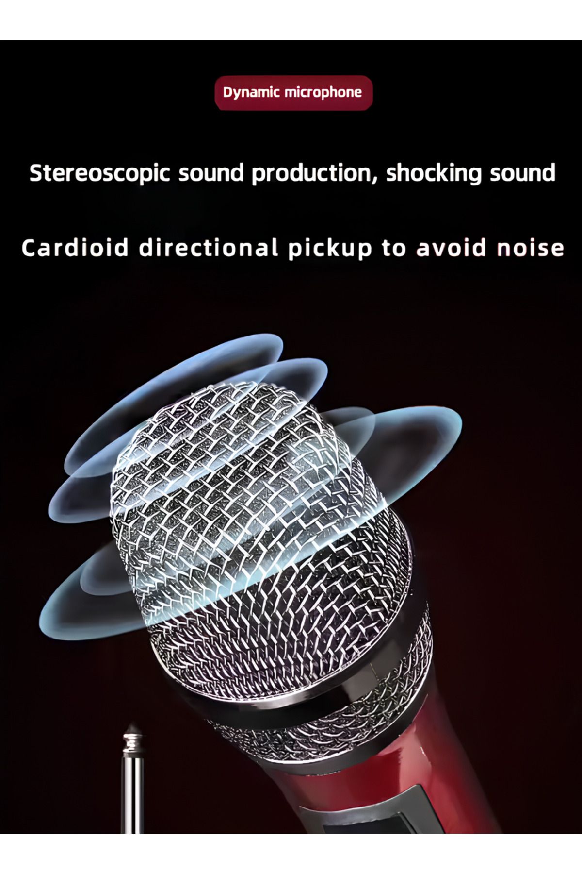 OEM-Wireless microphones set, LED display , noise cancellation function, metal grille 3