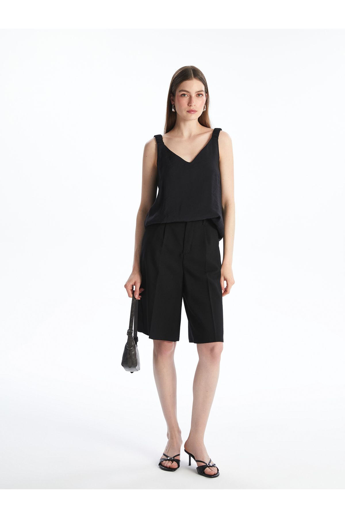 LC Waikiki-Modal Blend Blouse with V Neck Strap 2