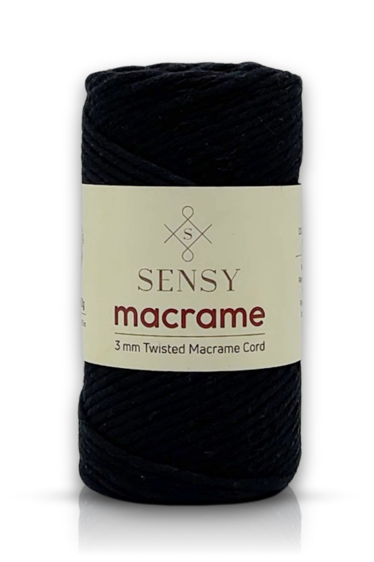 SENSY-Premium Combed Macrame Macrame Hobby Rope Black 1
