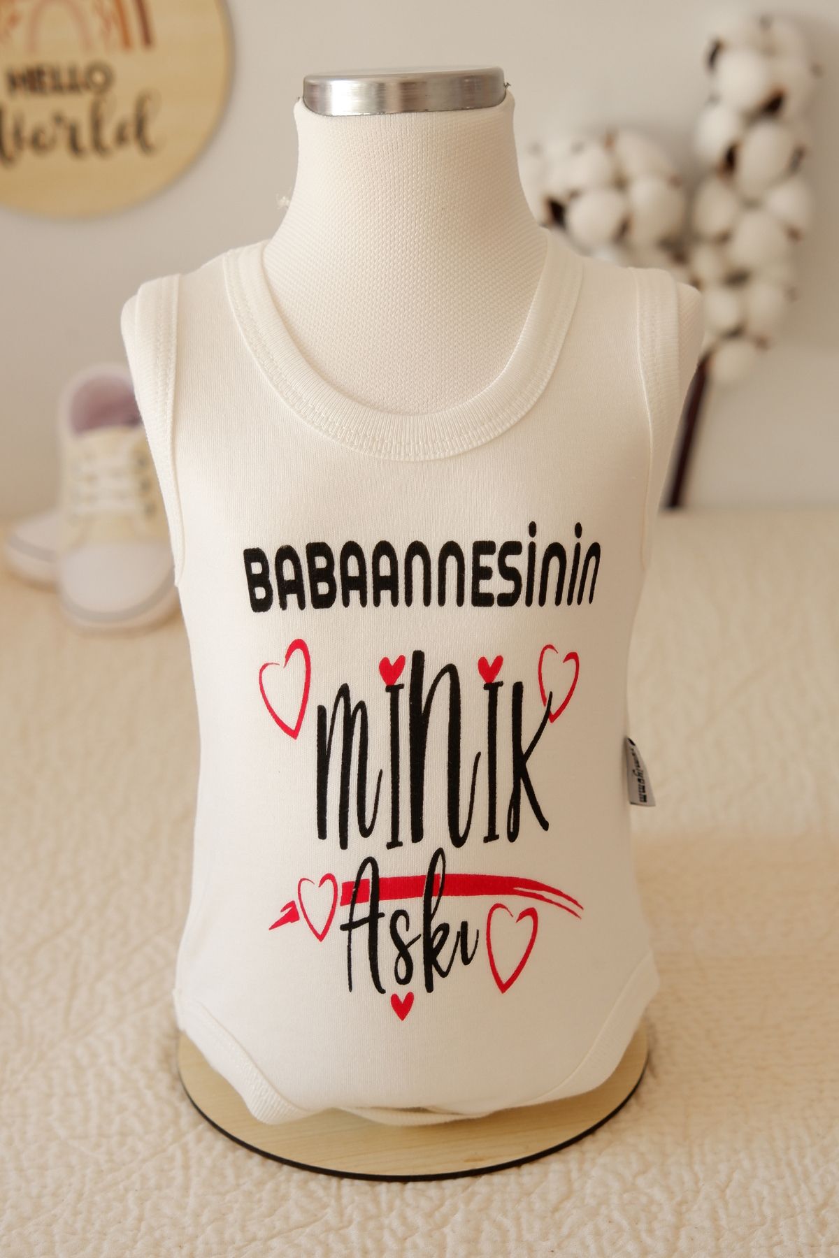 LilJoy Baskılı Bebek Body Zıbın Babaannesinin Minik Aşkı %100 Pamuk