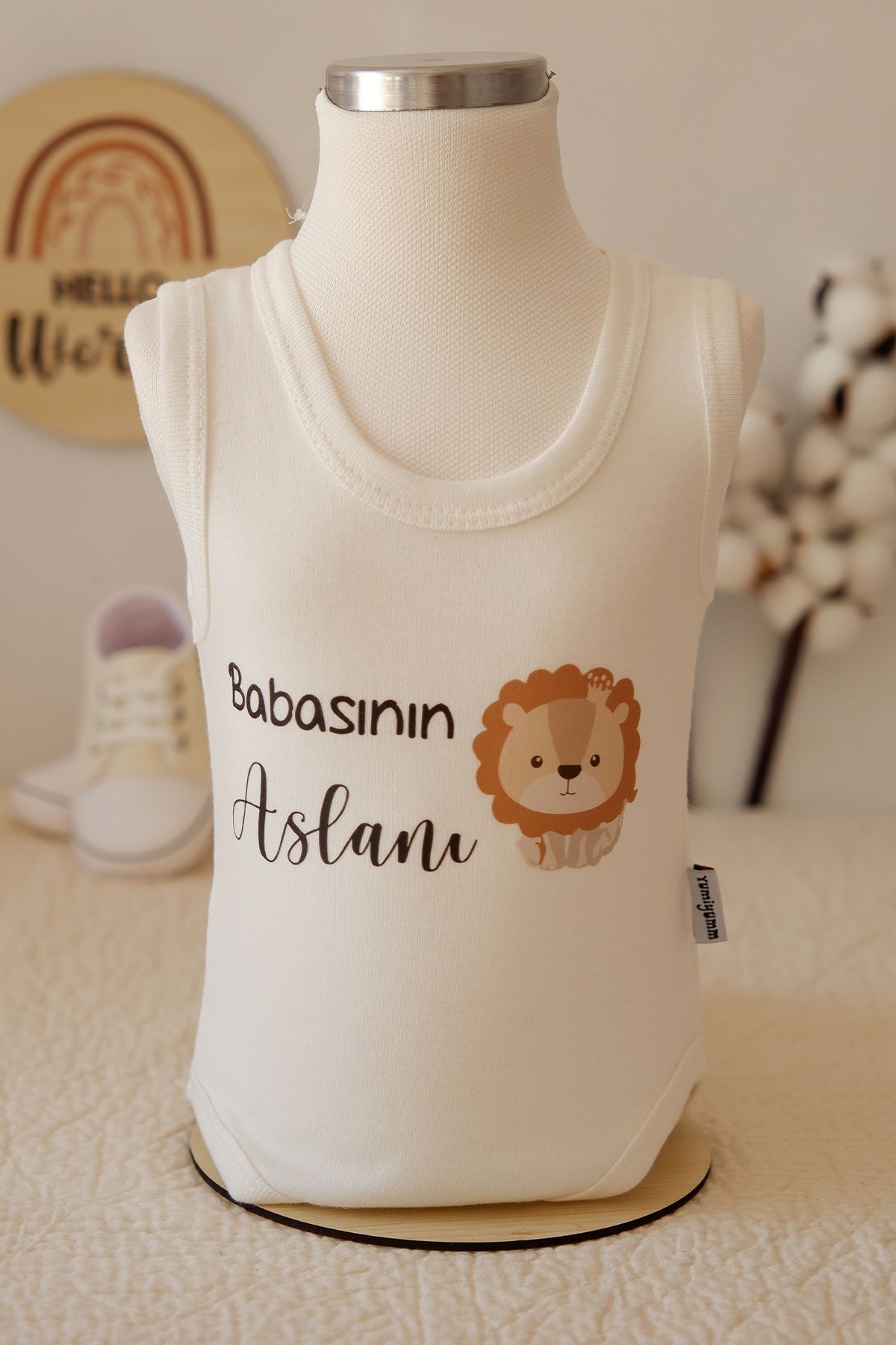 LilJoy Baskılı Bebek Body Zıbın BABASININ ASLANI %100 Pamuk