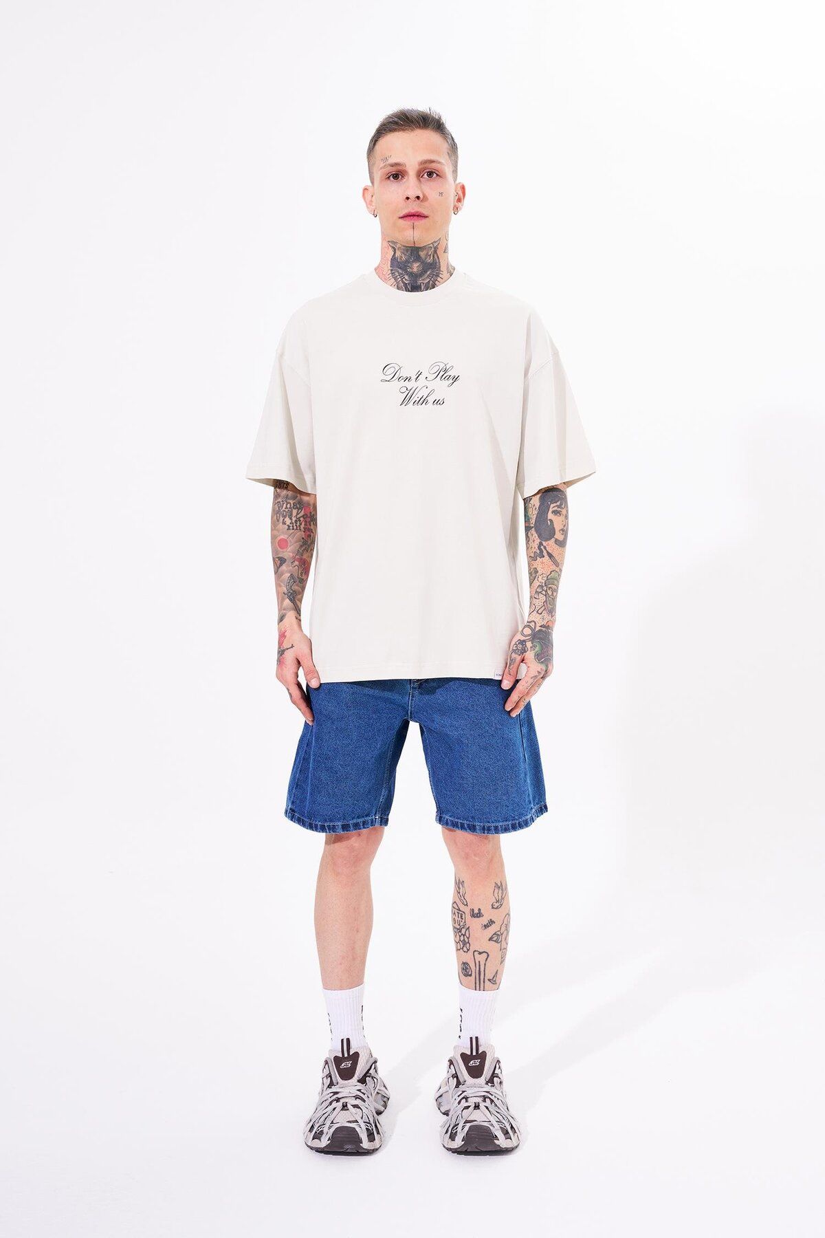 Machinist-Ανδρικό μπλουζάκι Oversize Grey - Don't Play With Printed 4