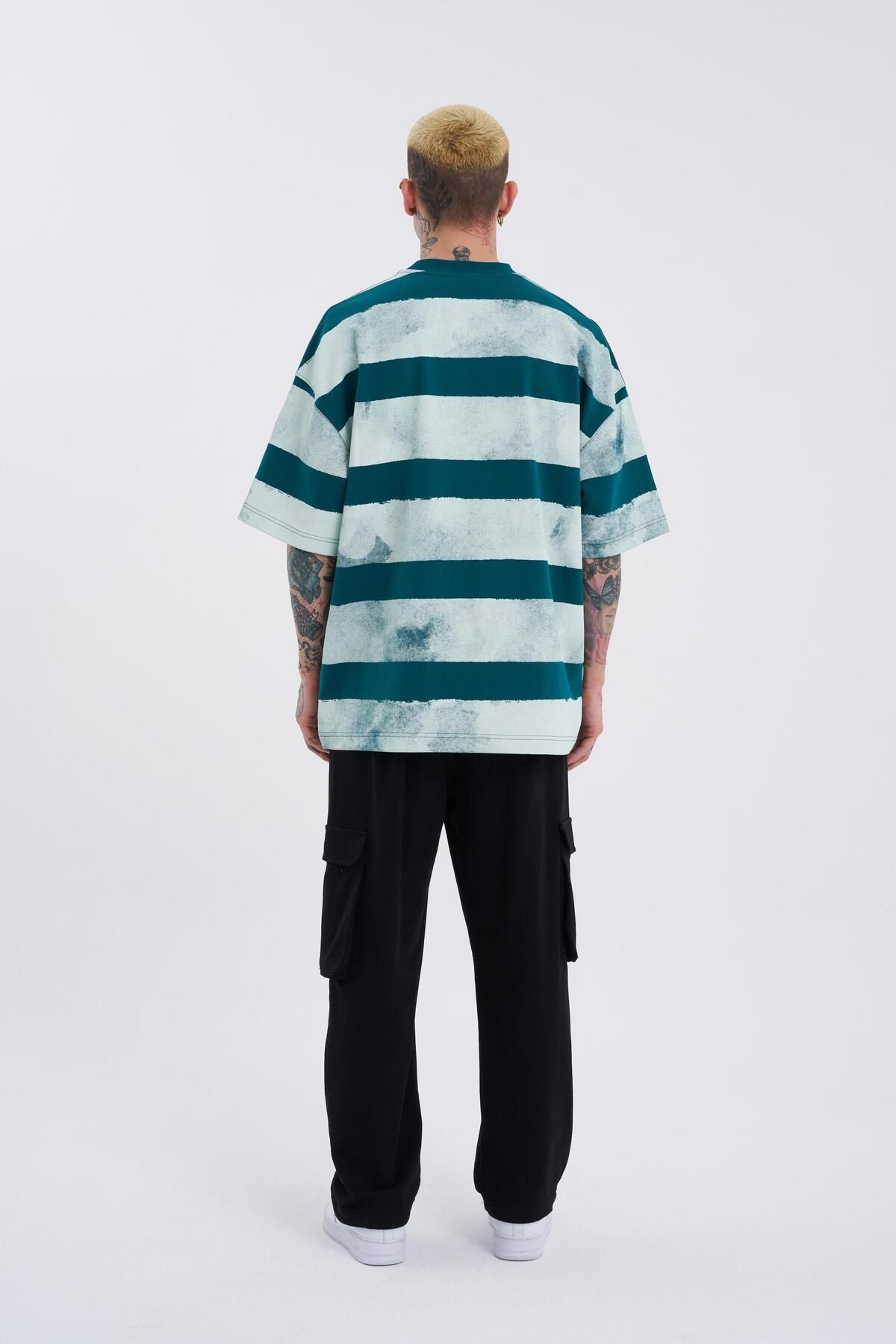 Machinist-Ανδρικό μπλουζάκι Oversize Petrol Ecru - Everyting You Printed 4