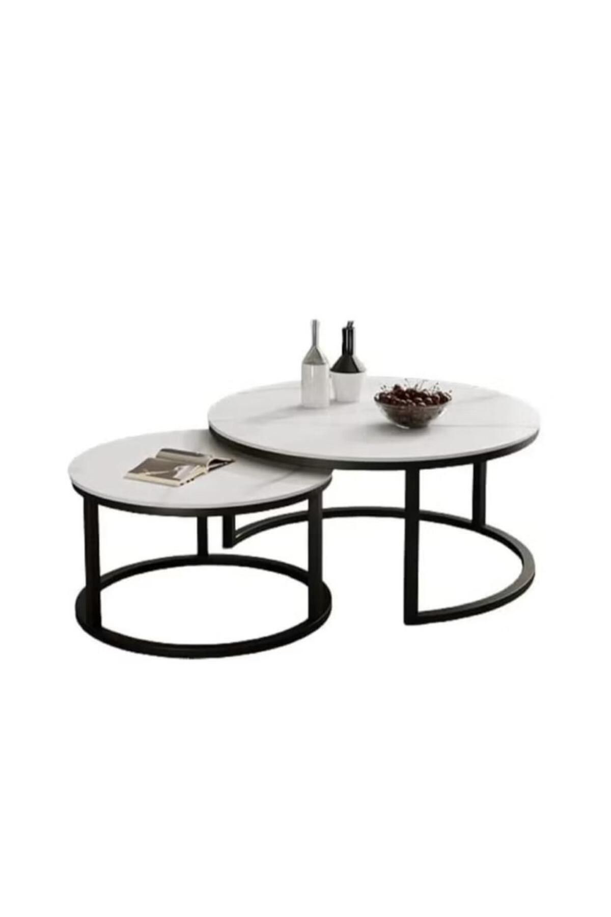 Luxury Home-Modern Coffee Table Set for Living Room, Two Nested Round Tables - EI-202 2