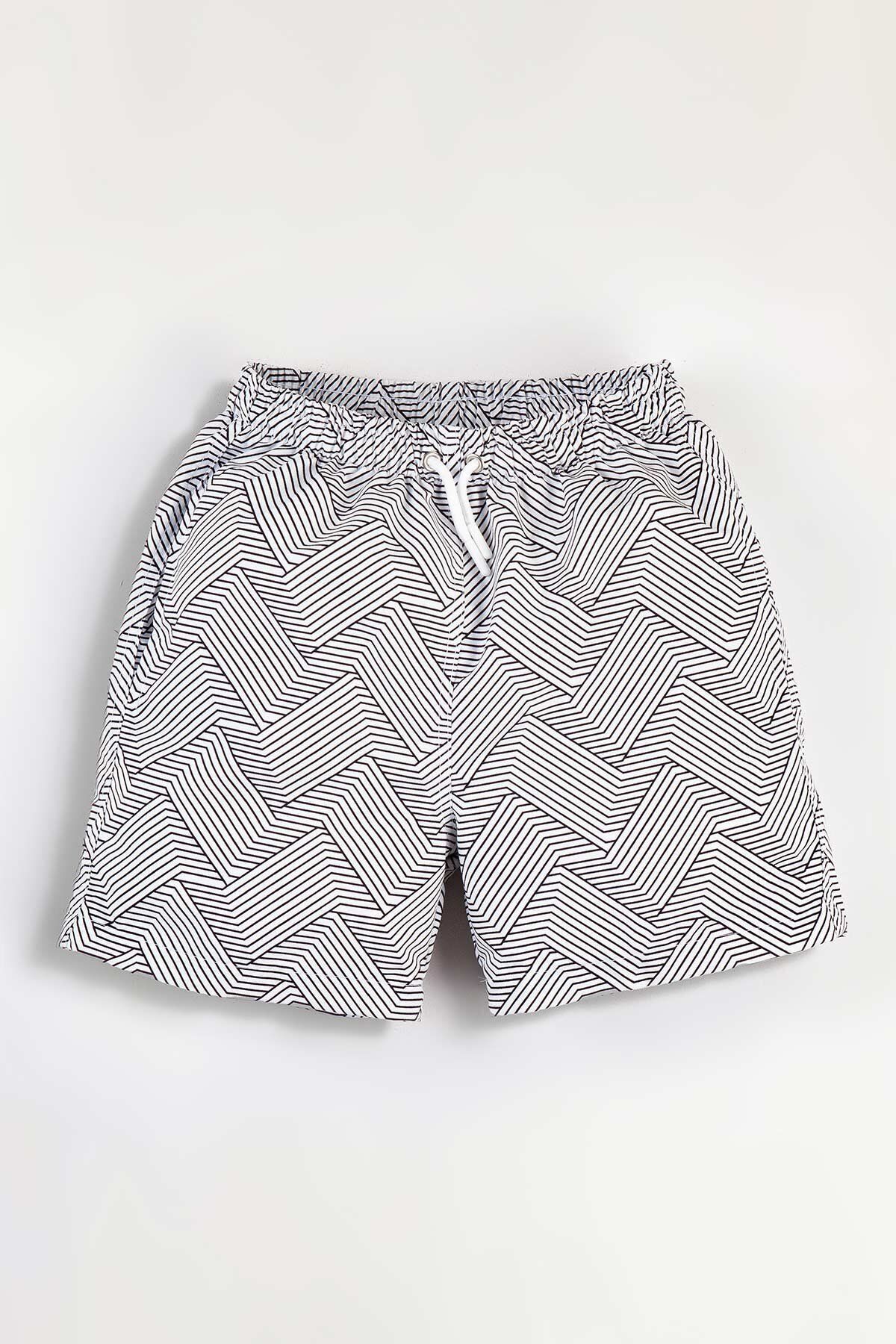 Gold Class Kidswear-Ανδρικό μαγιό White Stripe Water Repellent 1