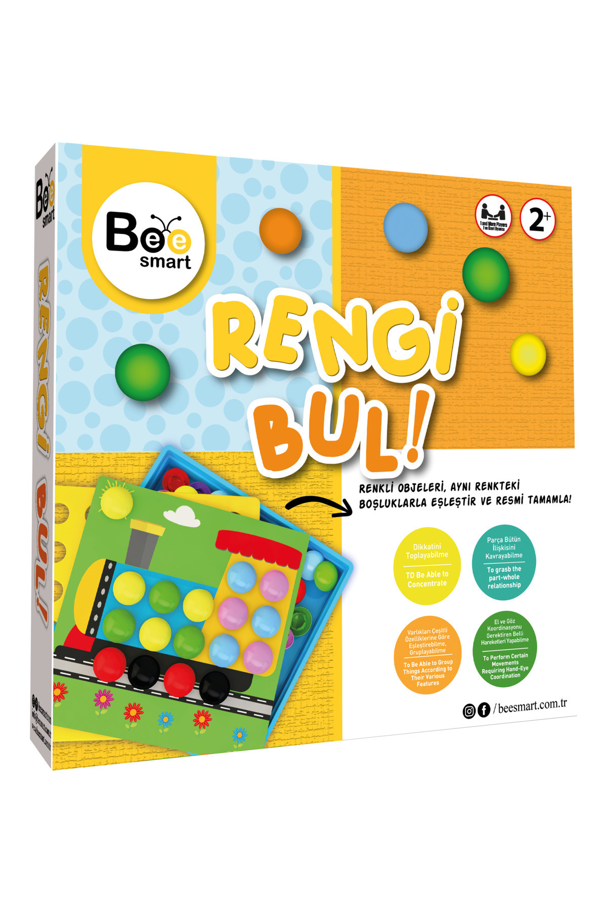 Bee Smart Rengi Bul 3 yaş oyunu Oyunu Eğitici Oyuncak Kutu Oyunu Aile Oyunu 2 yaş fotoğrafı 2 (önizleme)