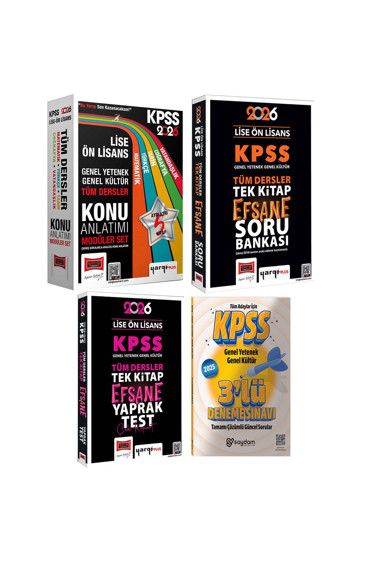 Yargı Yayınları 2026 KPSS Lise Ön Lisans GYGK Konu Anlatımı 5 Kitap-Efsane Soru Bankası-Çek Kopart Yaprak Test